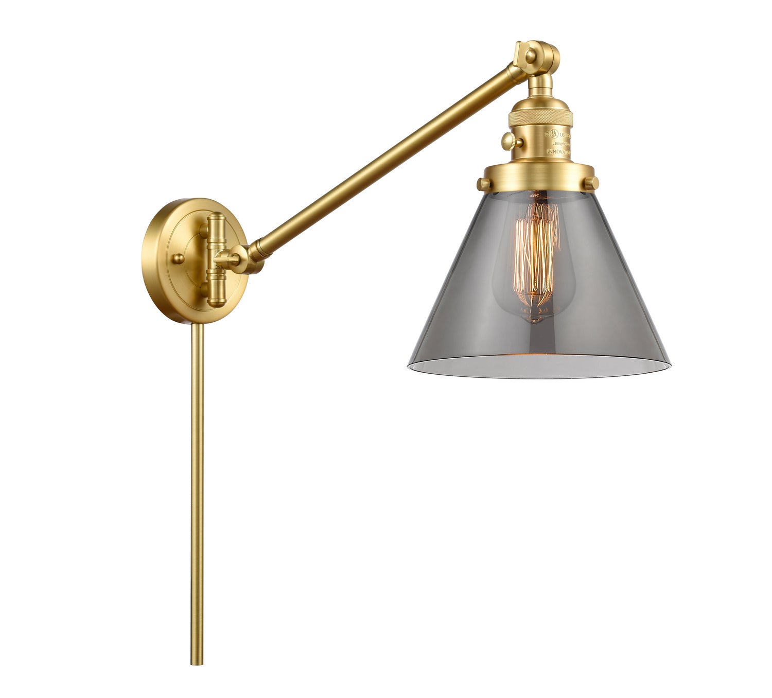 Innovations - 237-SG-G43 - One Light Swing Arm - Franklin Restoration - Satin Gold