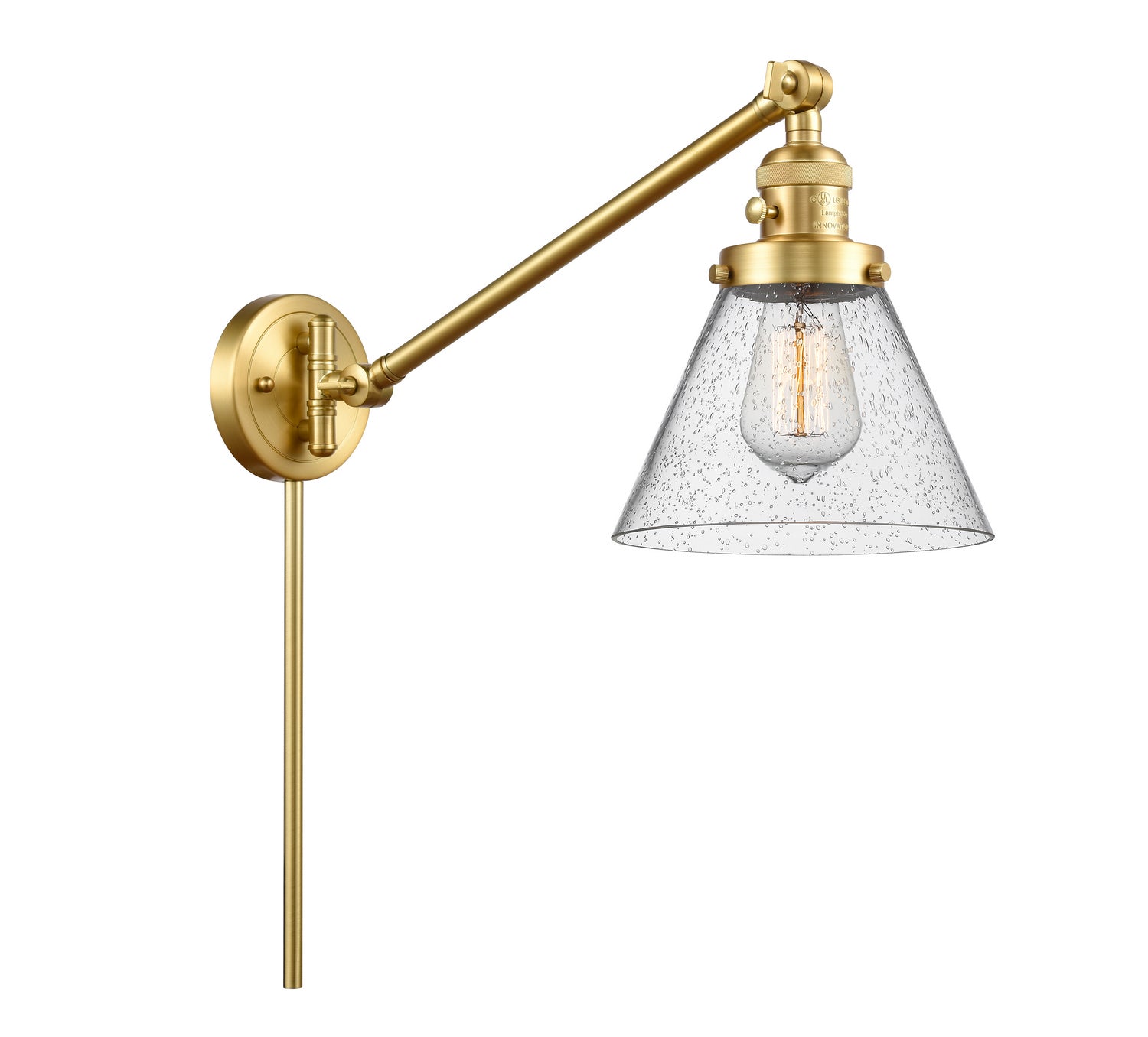 Innovations - 237-SG-G44 - One Light Swing Arm - Franklin Restoration - Satin Gold