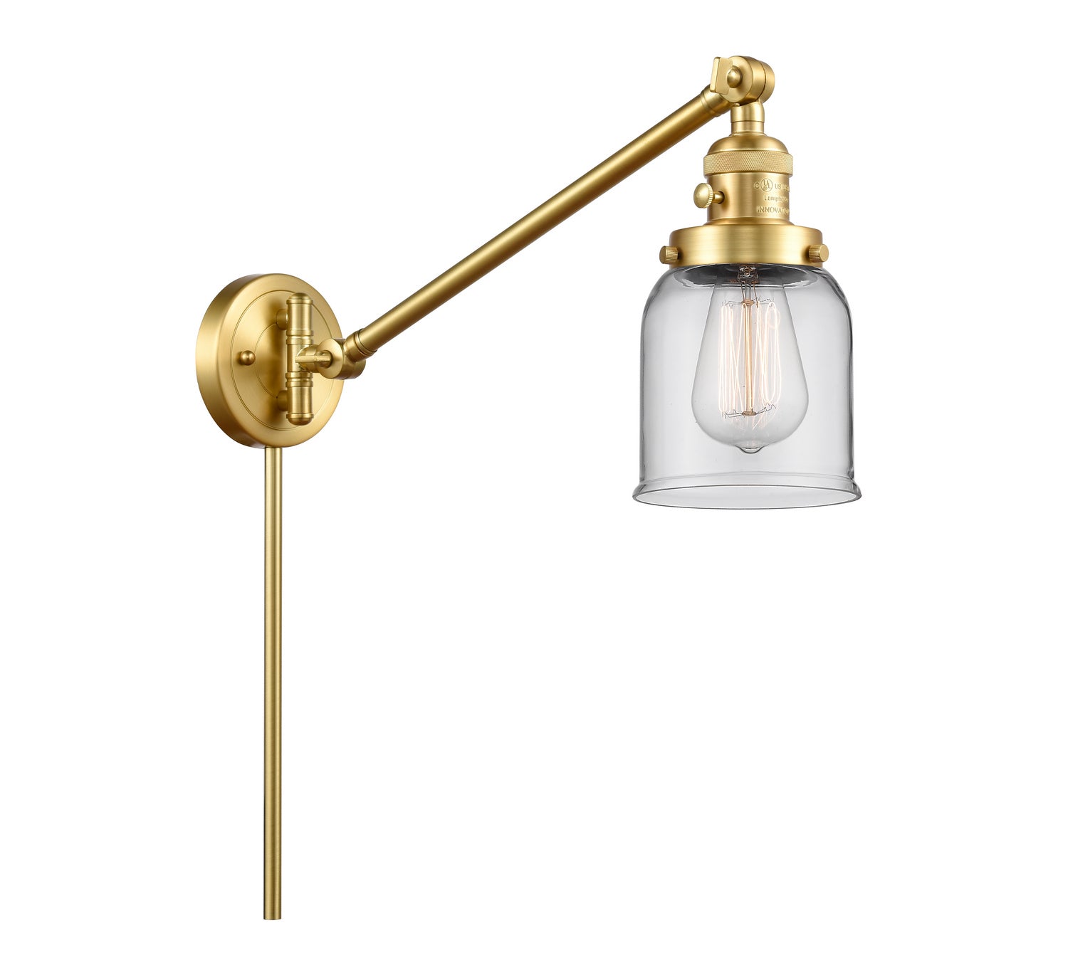 Innovations - 237-SG-G52 - One Light Swing Arm - Franklin Restoration - Satin Gold