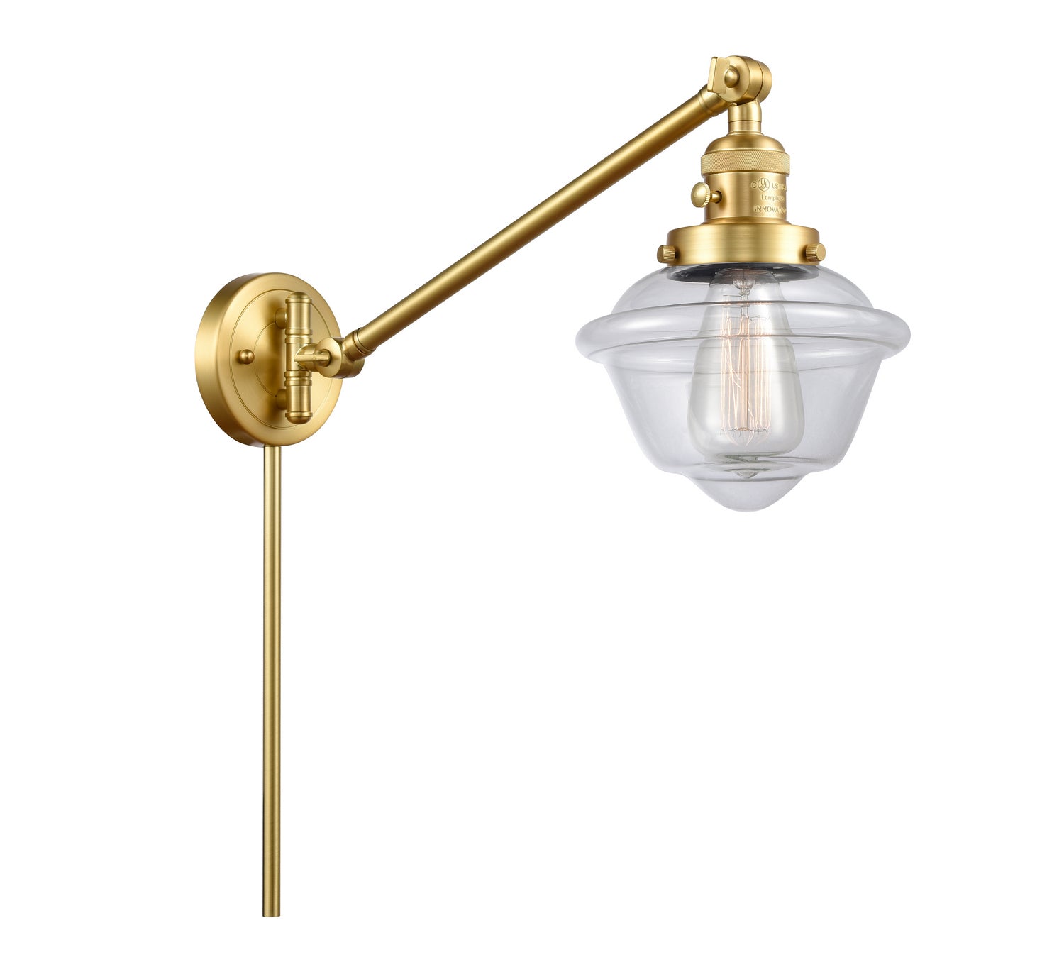 Innovations - 237-SG-G532 - One Light Swing Arm - Franklin Restoration - Satin Gold