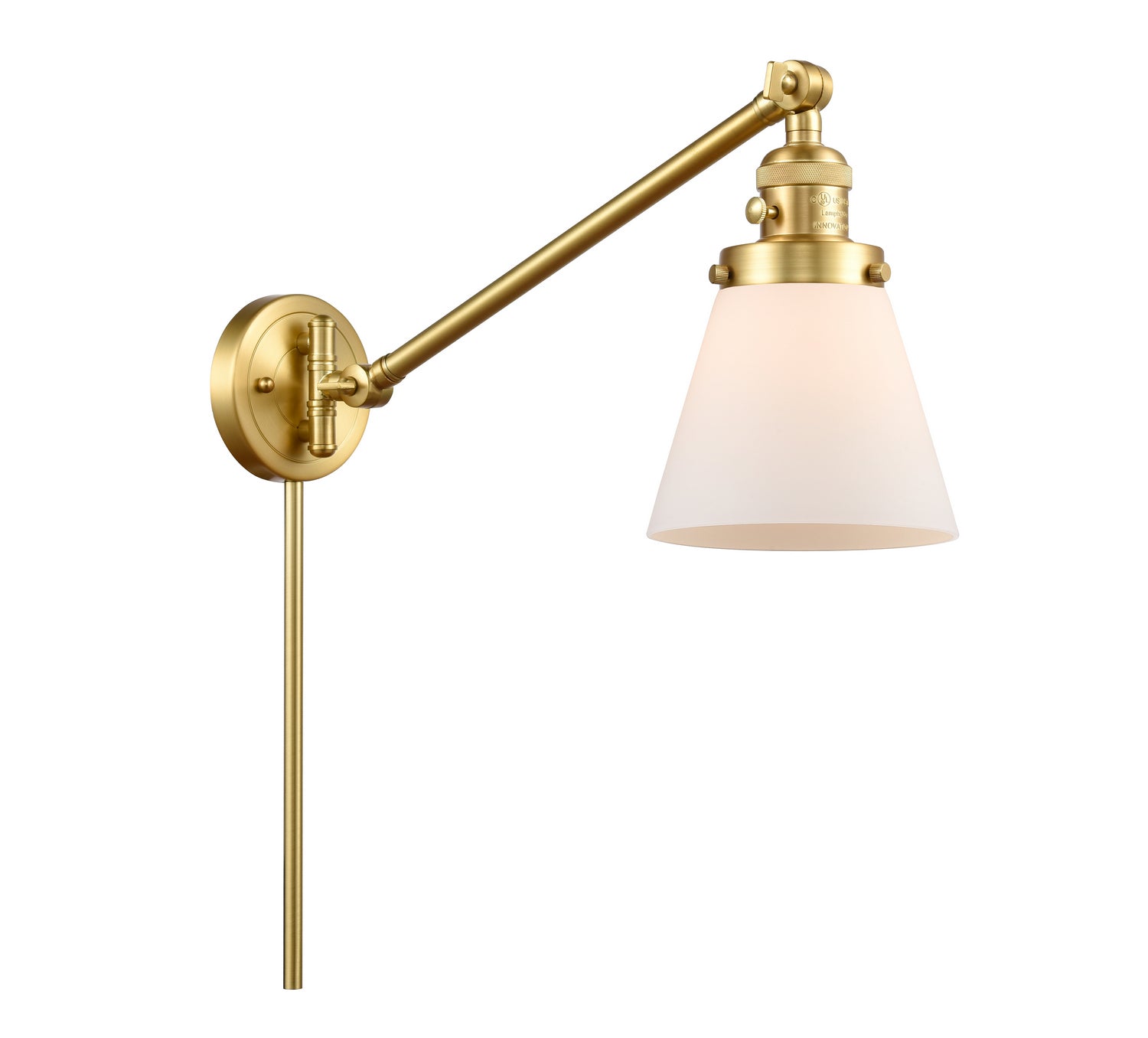 Innovations - 237-SG-G61 - One Light Swing Arm - Franklin Restoration - Satin Gold