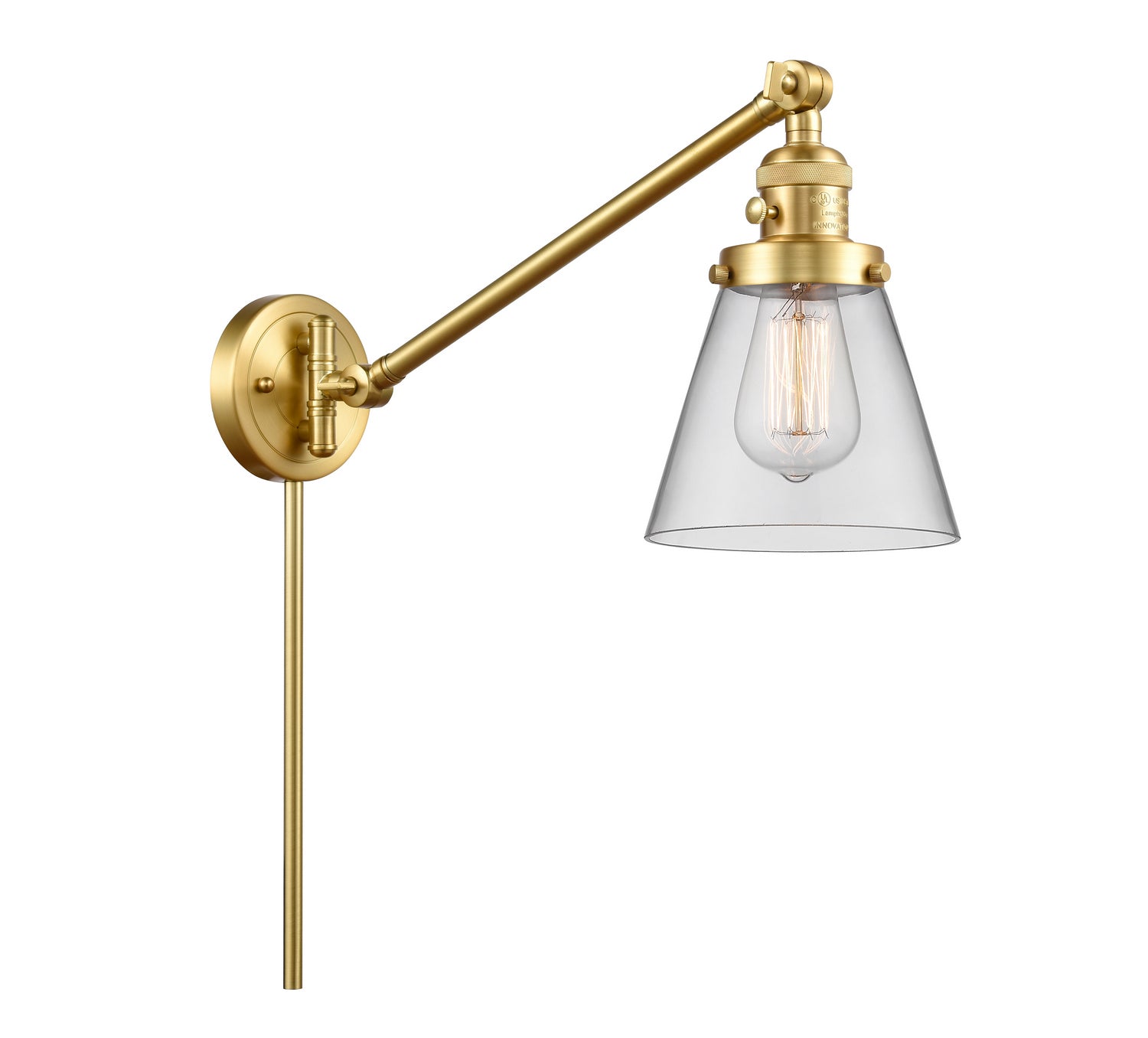 Innovations - 237-SG-G62 - One Light Swing Arm - Franklin Restoration - Satin Gold
