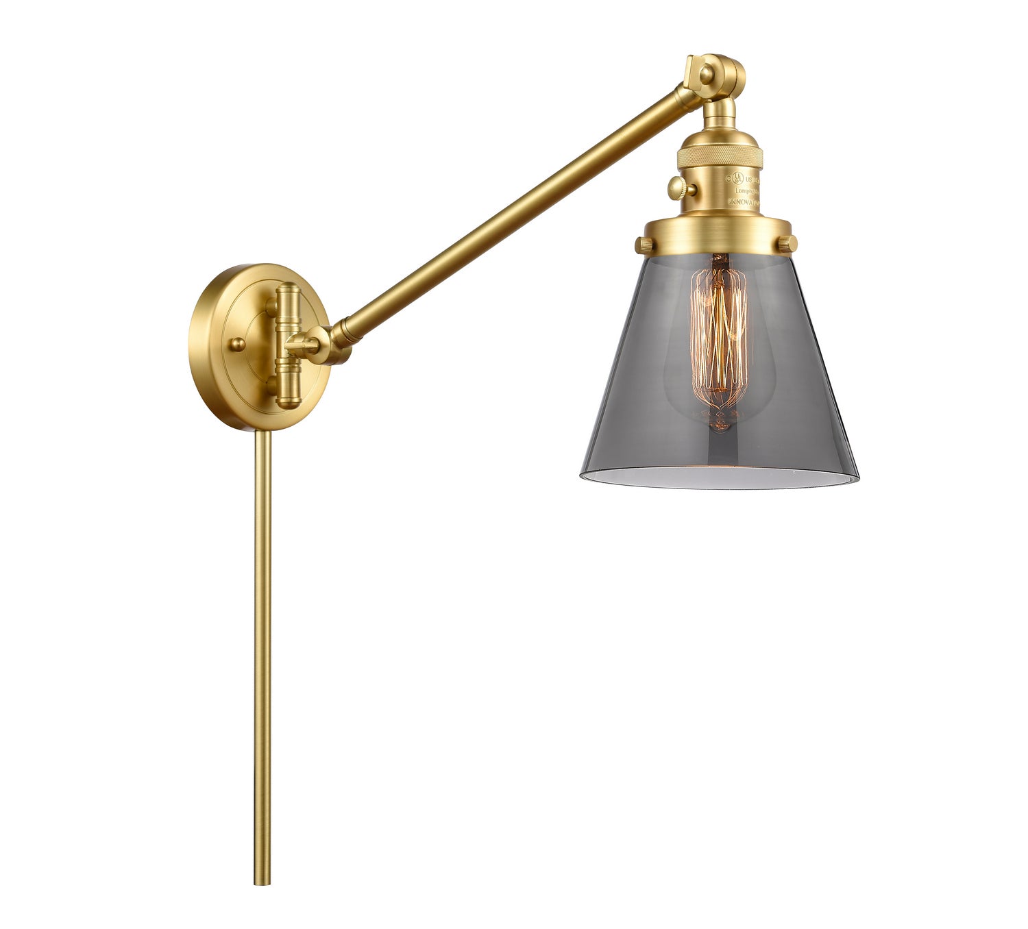 Innovations - 237-SG-G63 - One Light Swing Arm - Franklin Restoration - Satin Gold