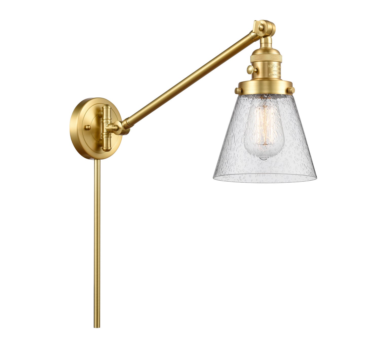 Innovations - 237-SG-G64 - One Light Swing Arm - Franklin Restoration - Satin Gold