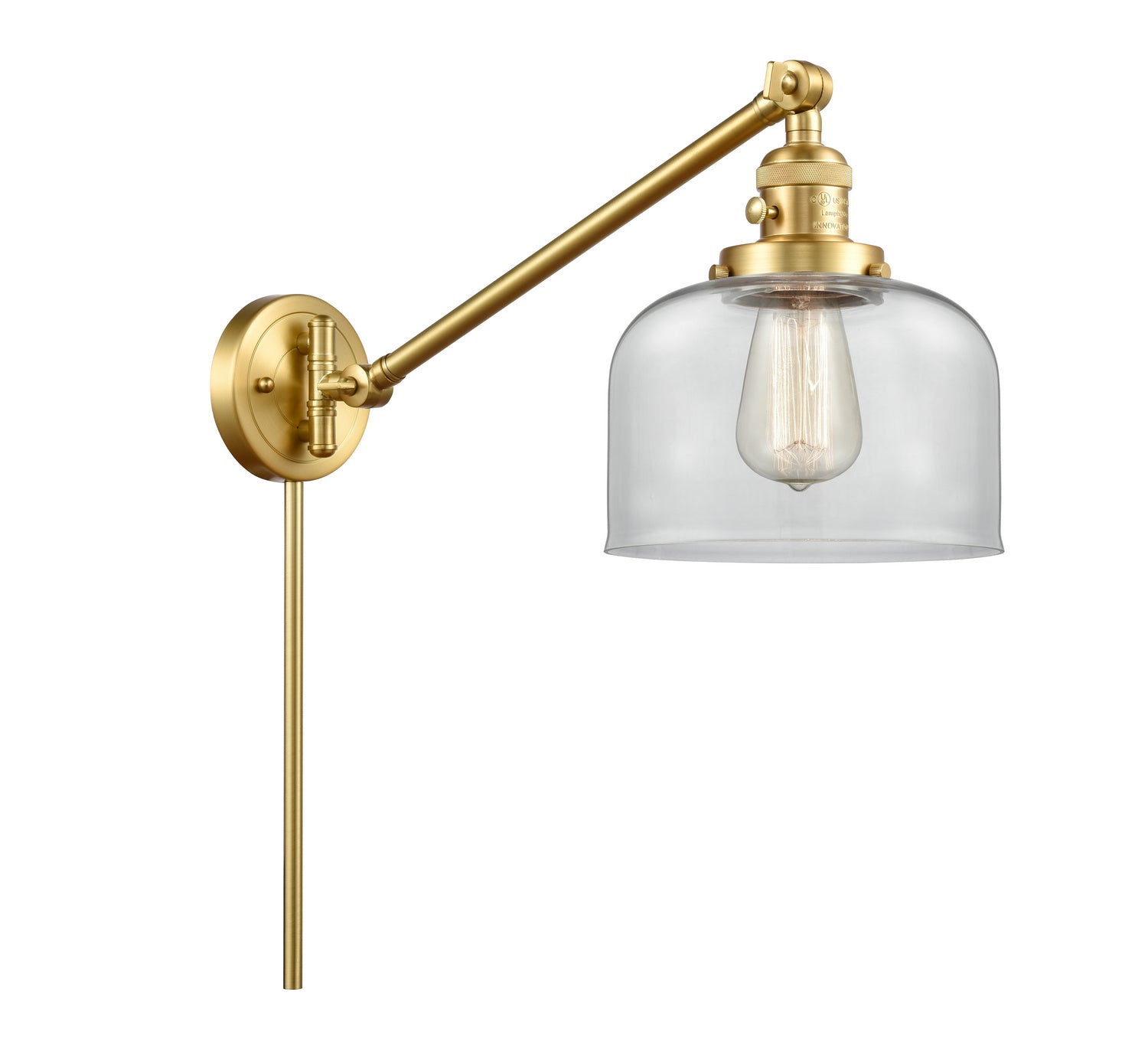 Innovations - 237-SG-G72 - One Light Swing Arm - Franklin Restoration - Satin Gold