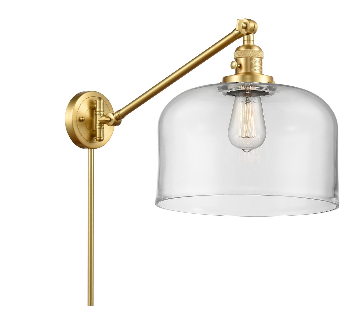 Innovations - 237-SG-G72-L - One Light Swing Arm - Franklin Restoration - Satin Gold