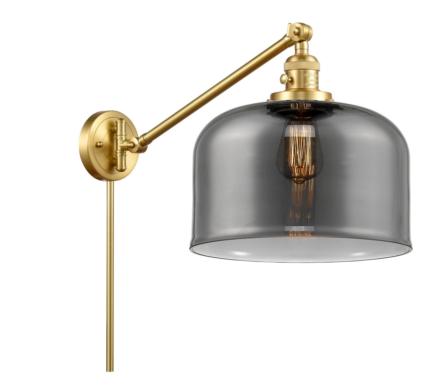 Innovations - 237-SG-G73-L - One Light Swing Arm - Franklin Restoration - Satin Gold