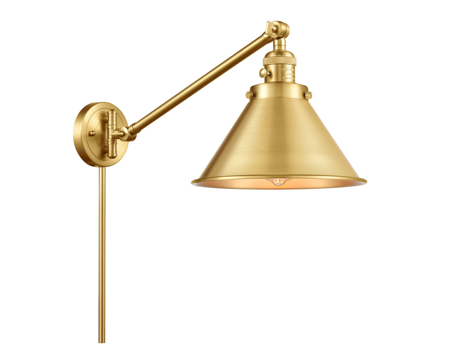 Innovations - 237-SG-M10-SG - One Light Swing Arm - Franklin Restoration - Satin Gold