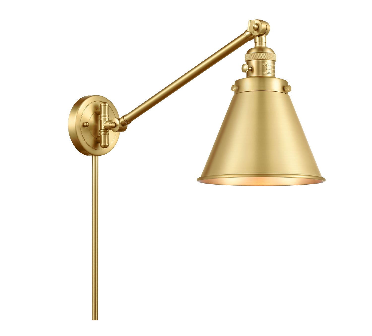 Innovations - 237-SG-M13-SG - One Light Swing Arm - Franklin Restoration - Satin Gold