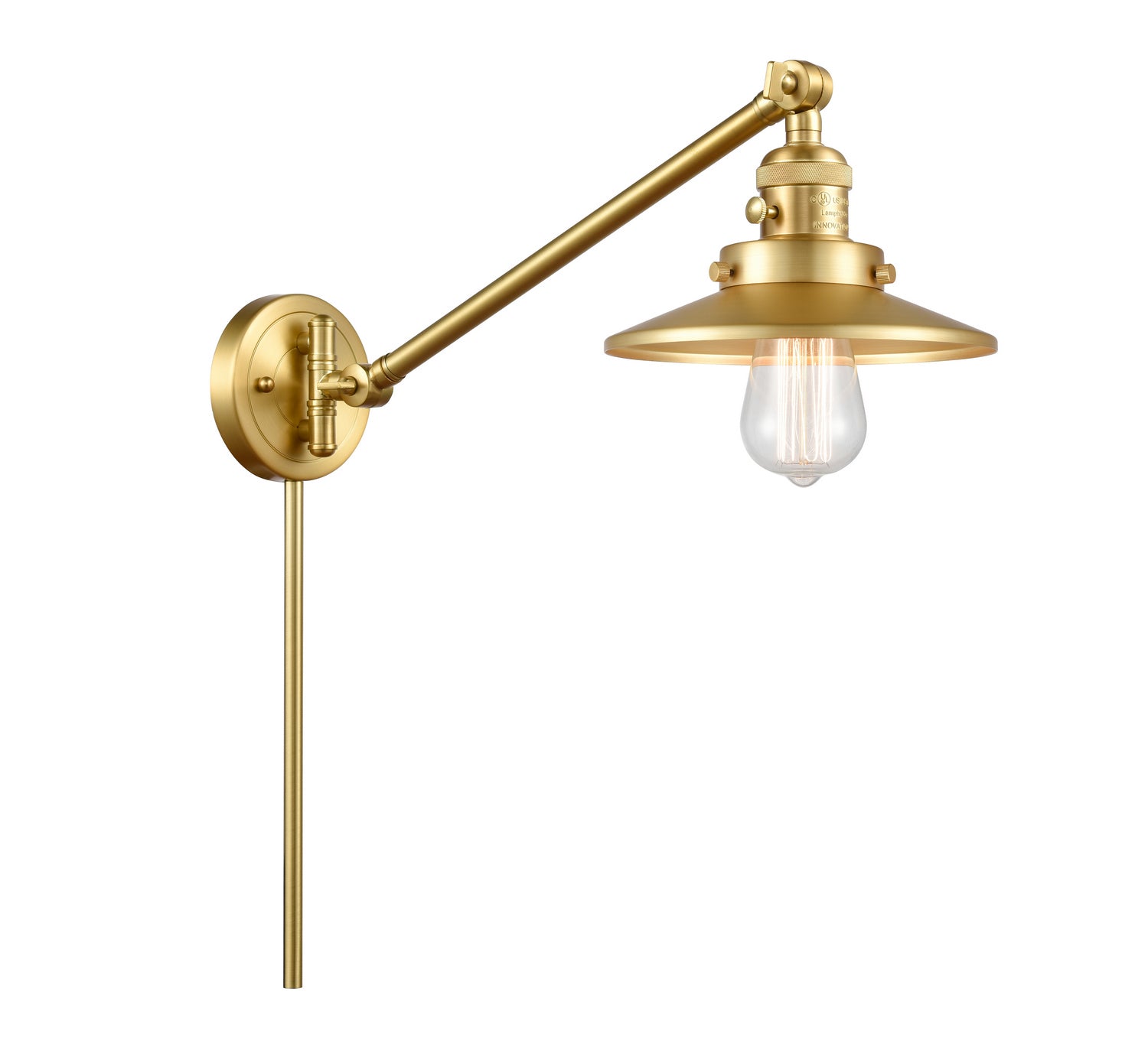 Innovations - 237-SG-M4-SG - One Light Swing Arm - Franklin Restoration - Satin Gold