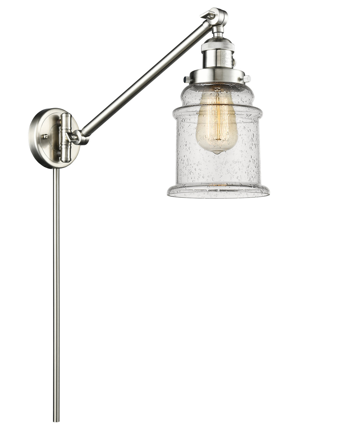 Innovations - 237-SN-G184 - One Light Swing Arm - Franklin Restoration - Brushed Satin Nickel