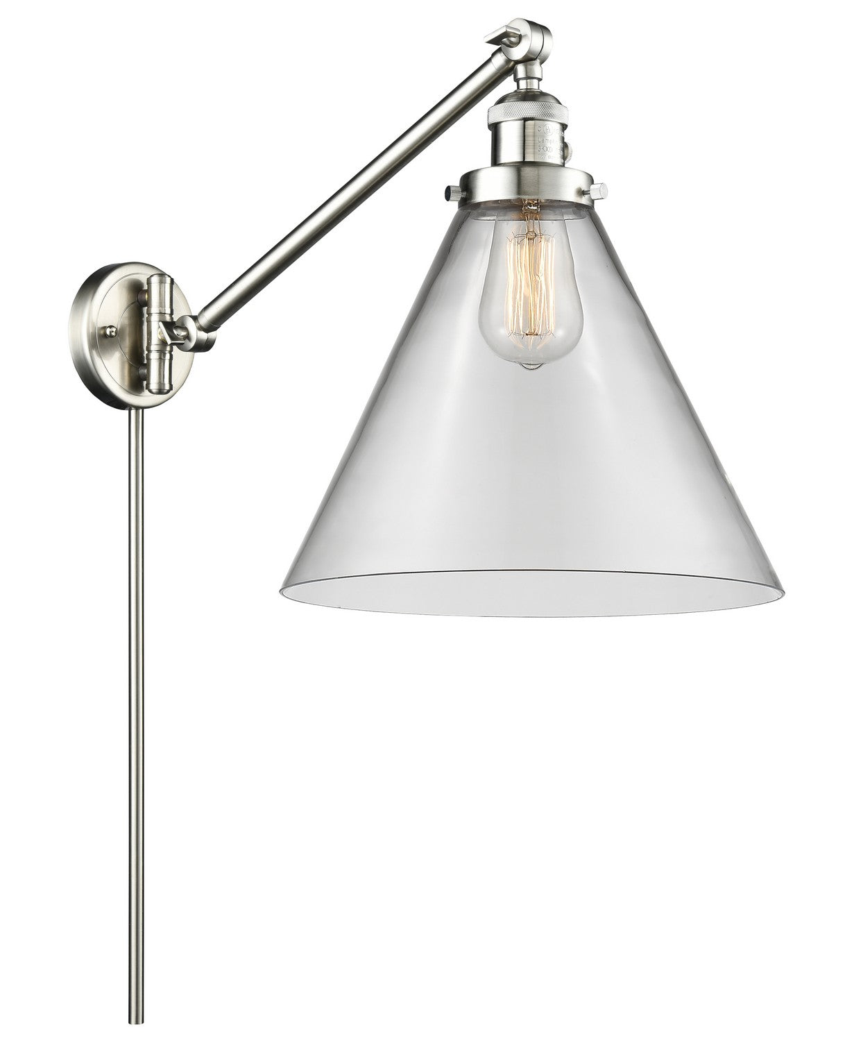 Innovations - 237-SN-G42-L - One Light Swing Arm - Franklin Restoration - Brushed Satin Nickel