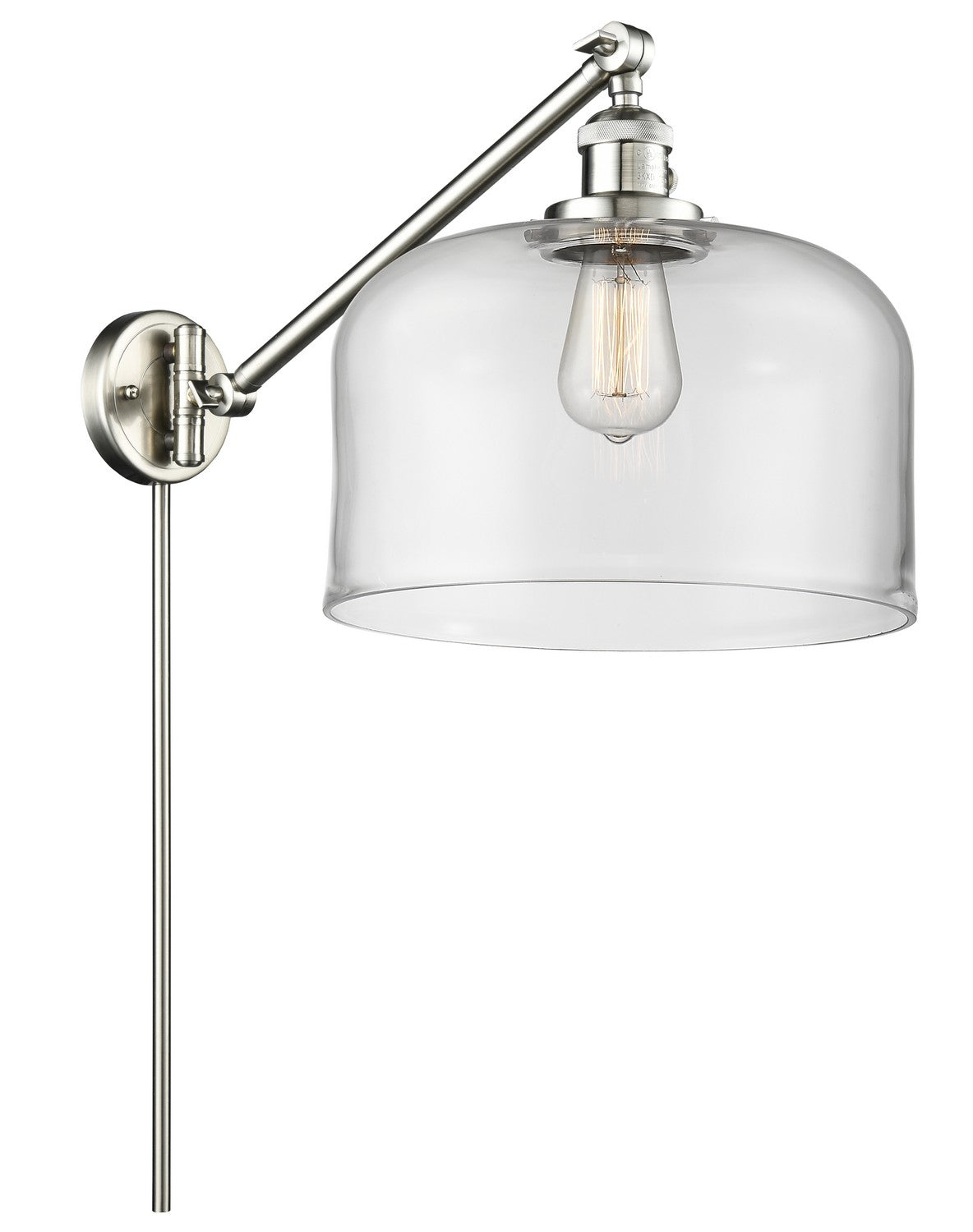 Innovations - 237-SN-G72-L - One Light Swing Arm - Franklin Restoration - Brushed Satin Nickel