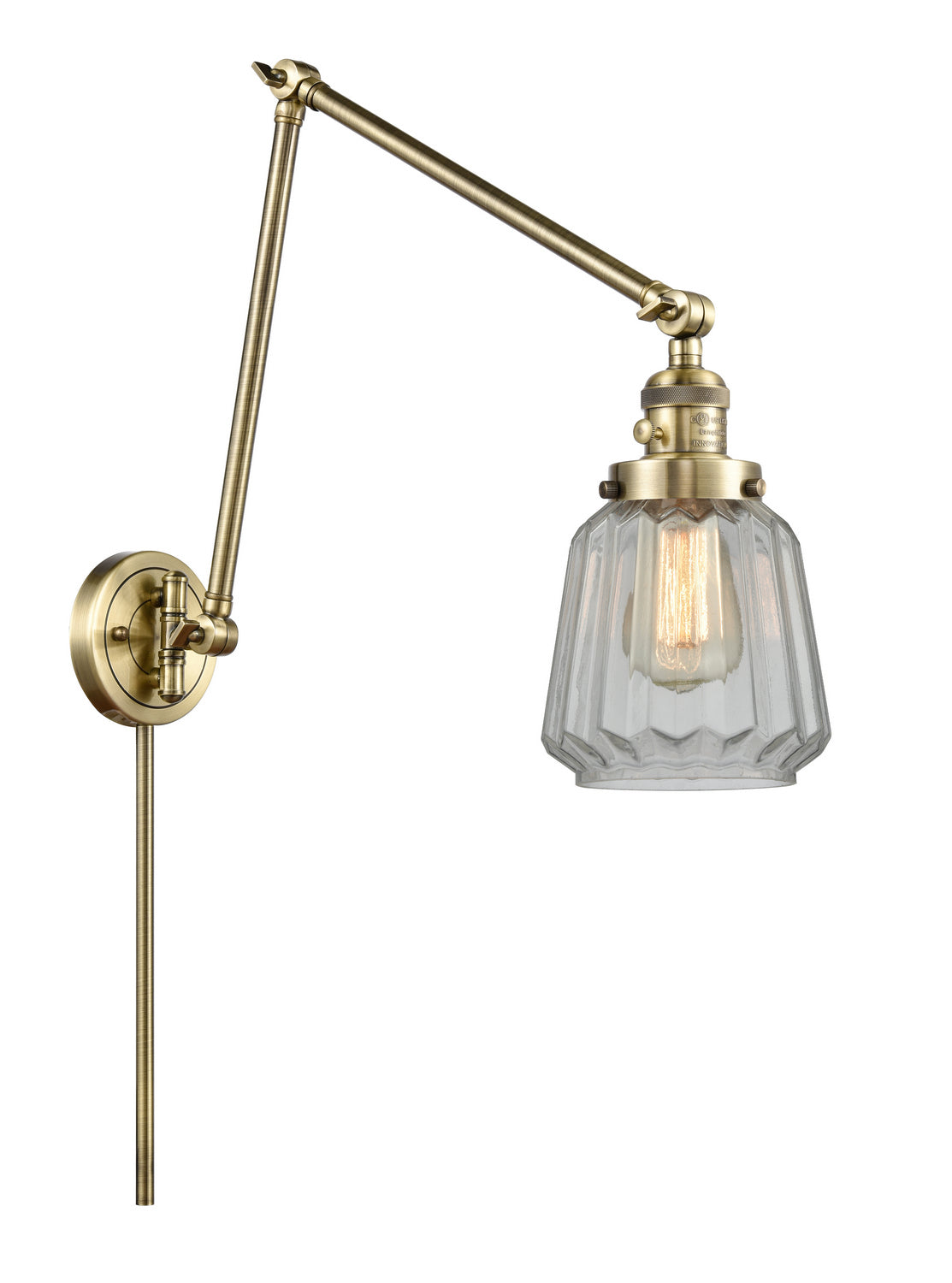 Innovations - 238-AB-G142 - One Light Swing Arm - Franklin Restoration - Antique Brass