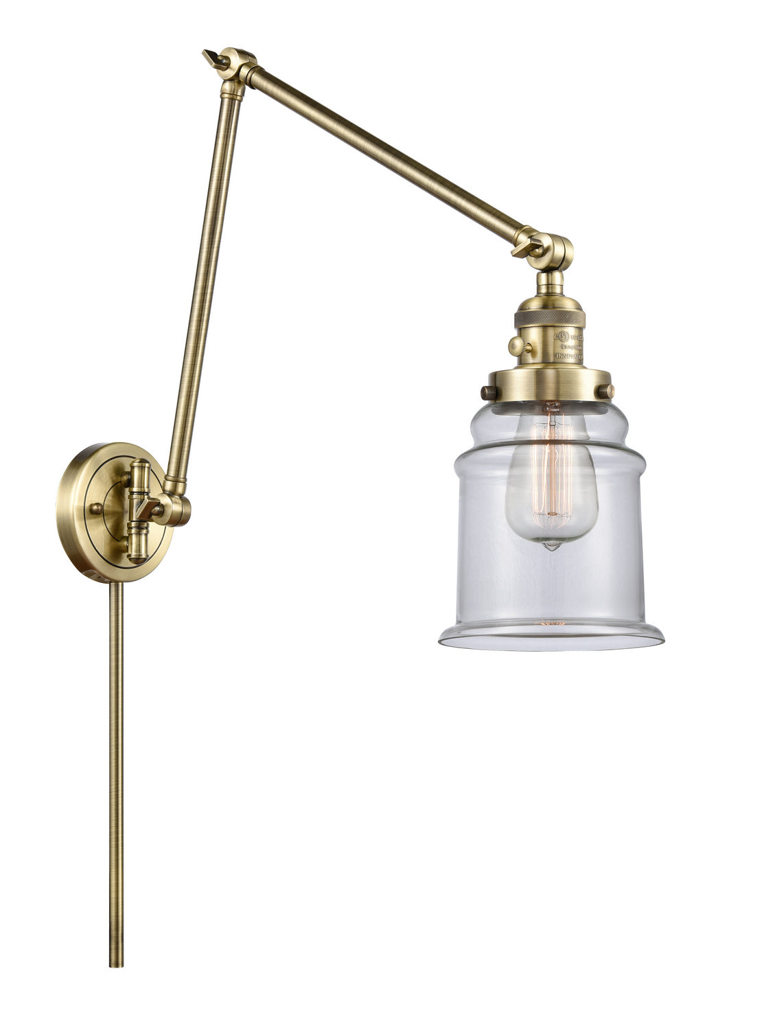 Innovations - 238-AB-G182 - One Light Swing Arm - Franklin Restoration - Antique Brass