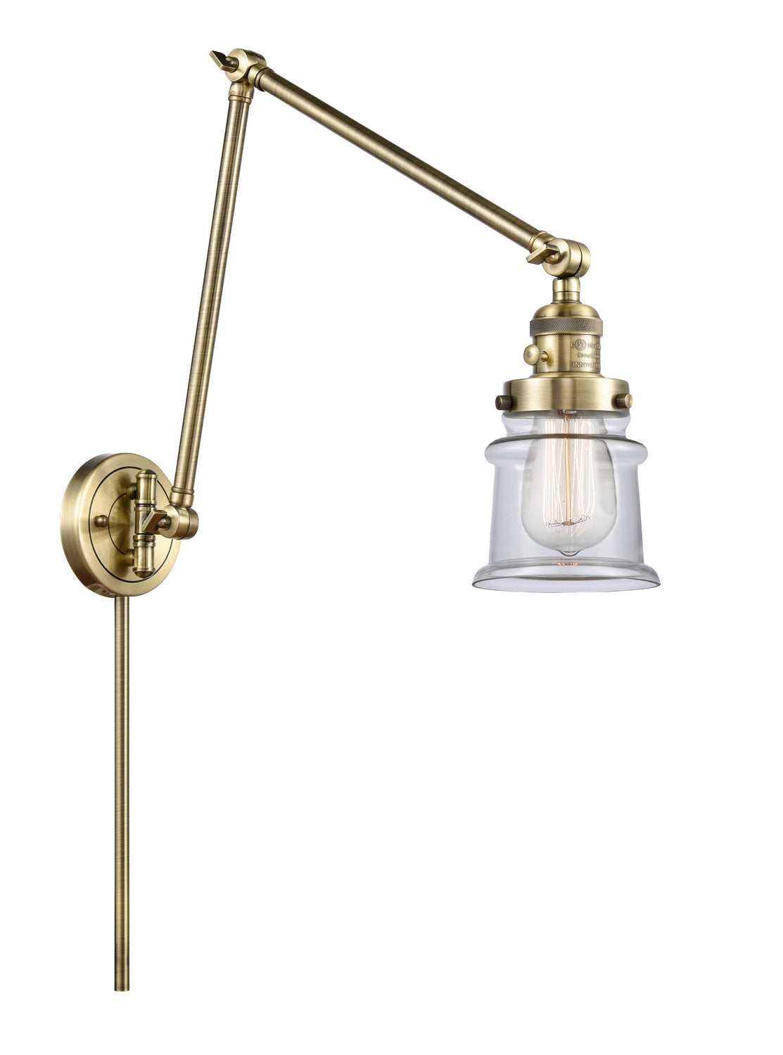 Innovations - 238-AB-G182S - One Light Swing Arm - Franklin Restoration - Antique Brass