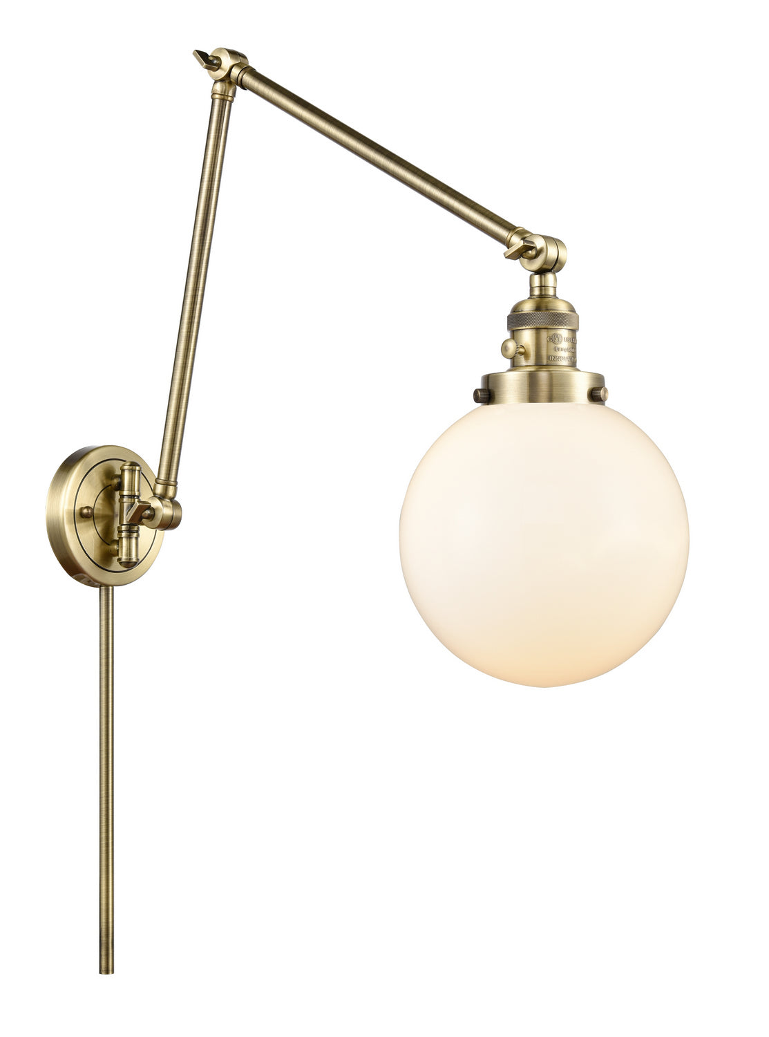 Innovations - 238-AB-G201-8 - One Light Swing Arm - Franklin Restoration - Antique Brass
