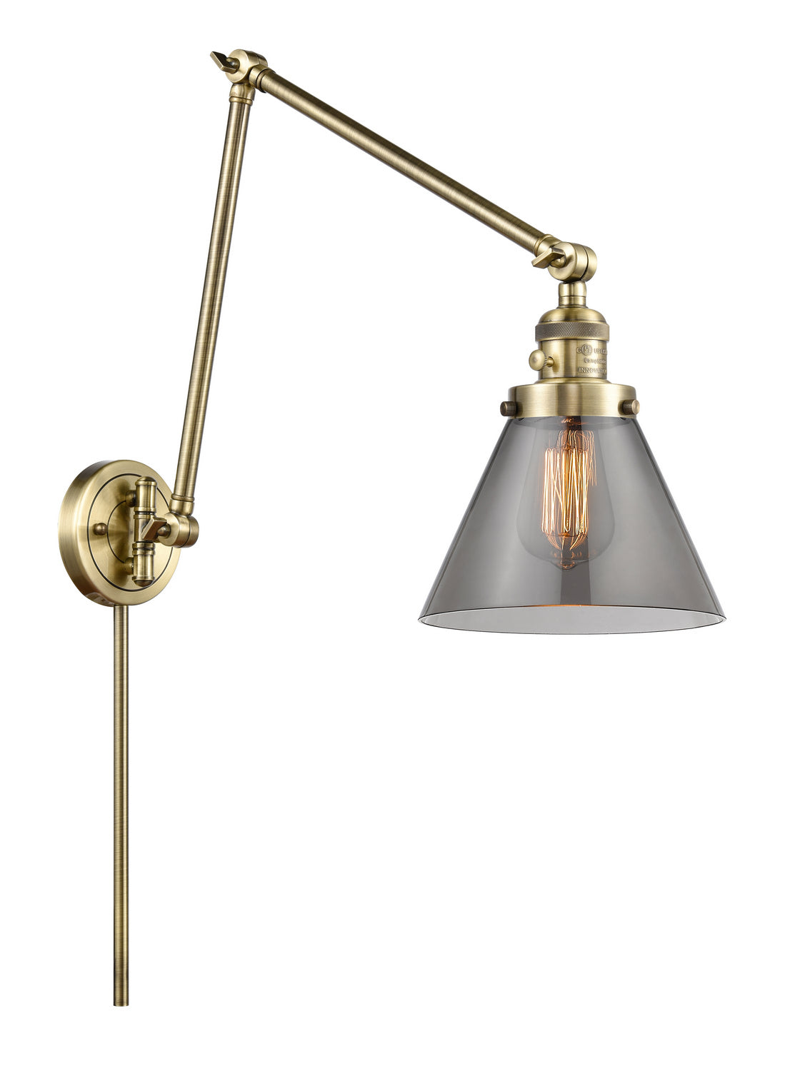Innovations - 238-AB-G43 - One Light Swing Arm - Franklin Restoration - Antique Brass