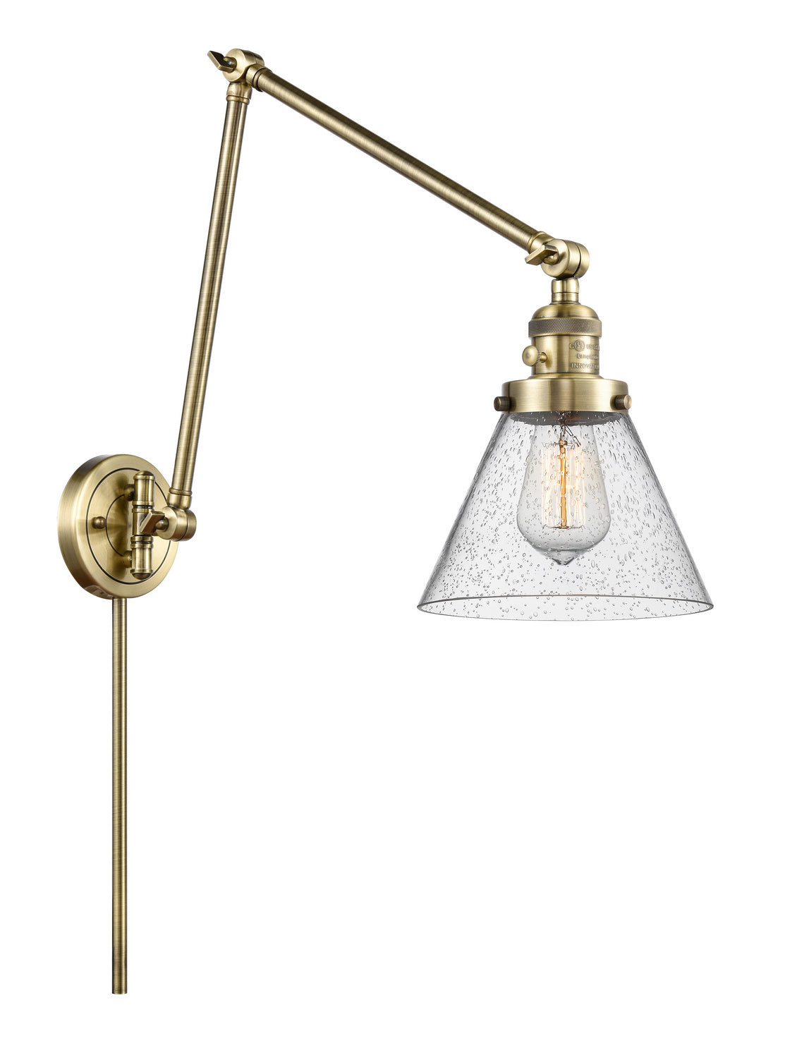 Innovations - 238-AB-G44 - One Light Swing Arm - Franklin Restoration - Antique Brass