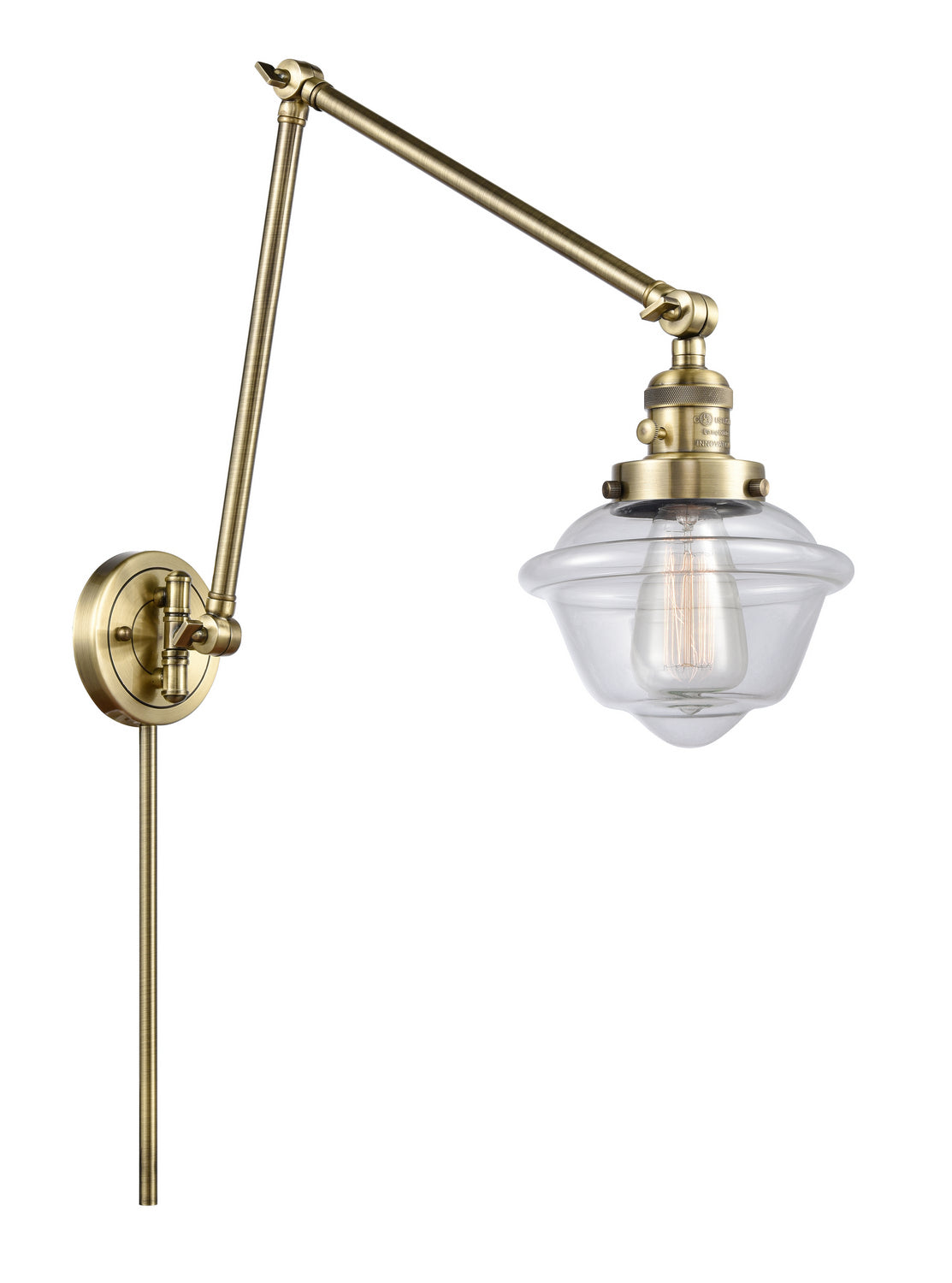 Innovations - 238-AB-G532 - One Light Swing Arm - Franklin Restoration - Antique Brass