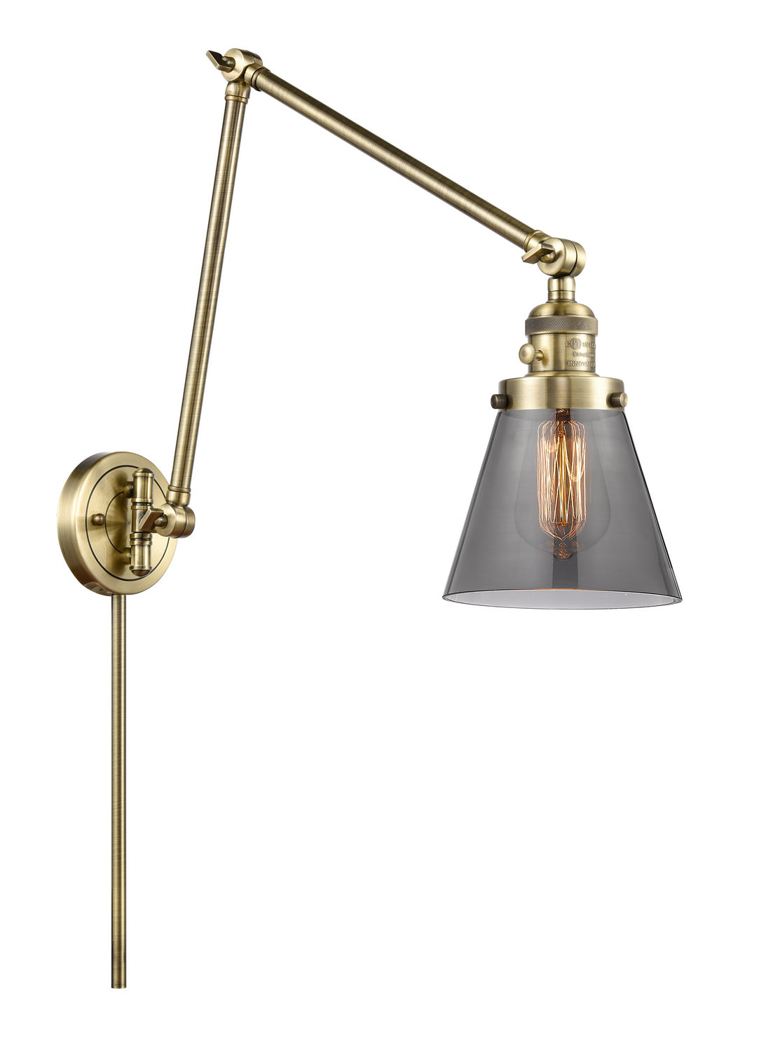 Innovations - 238-AB-G63 - One Light Swing Arm - Franklin Restoration - Antique Brass