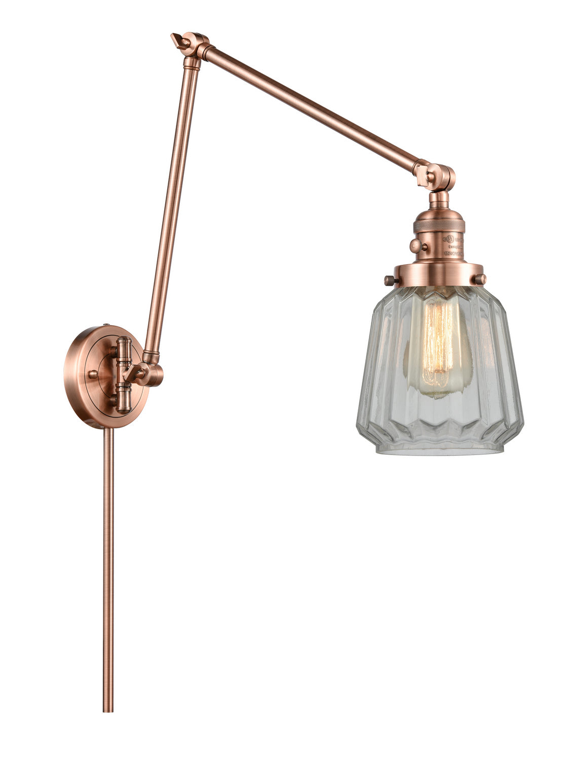 Innovations - 238-AC-G142 - One Light Swing Arm - Franklin Restoration - Antique Copper