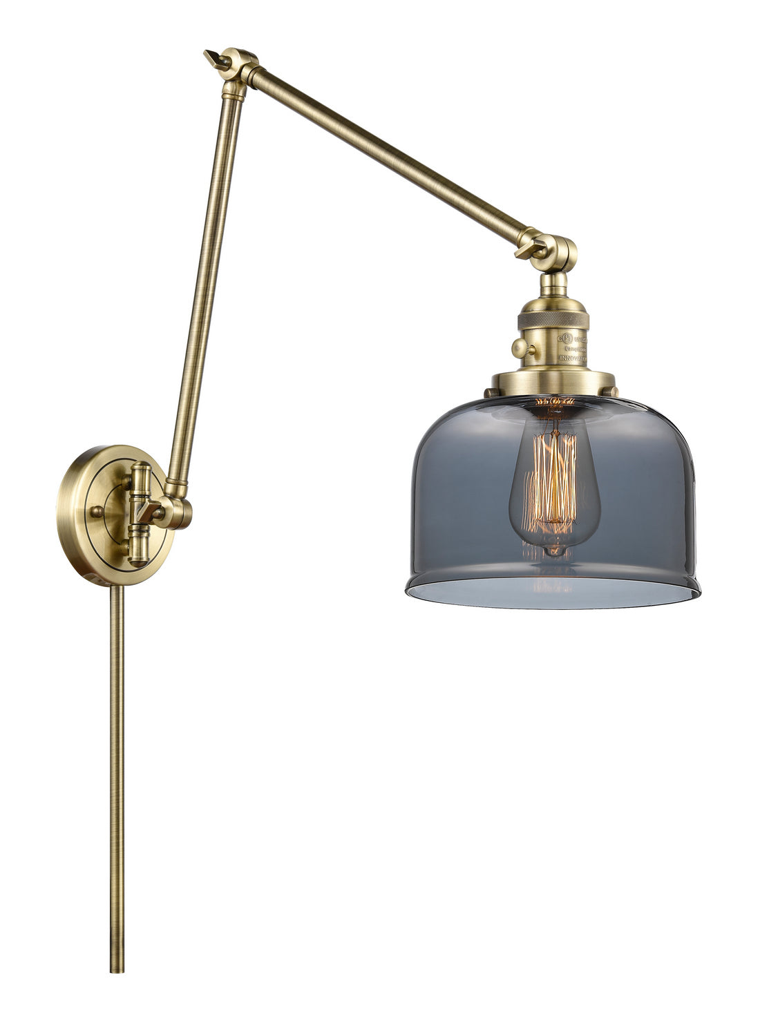 Innovations - 238-AB-G73 - One Light Swing Arm - Franklin Restoration - Antique Brass