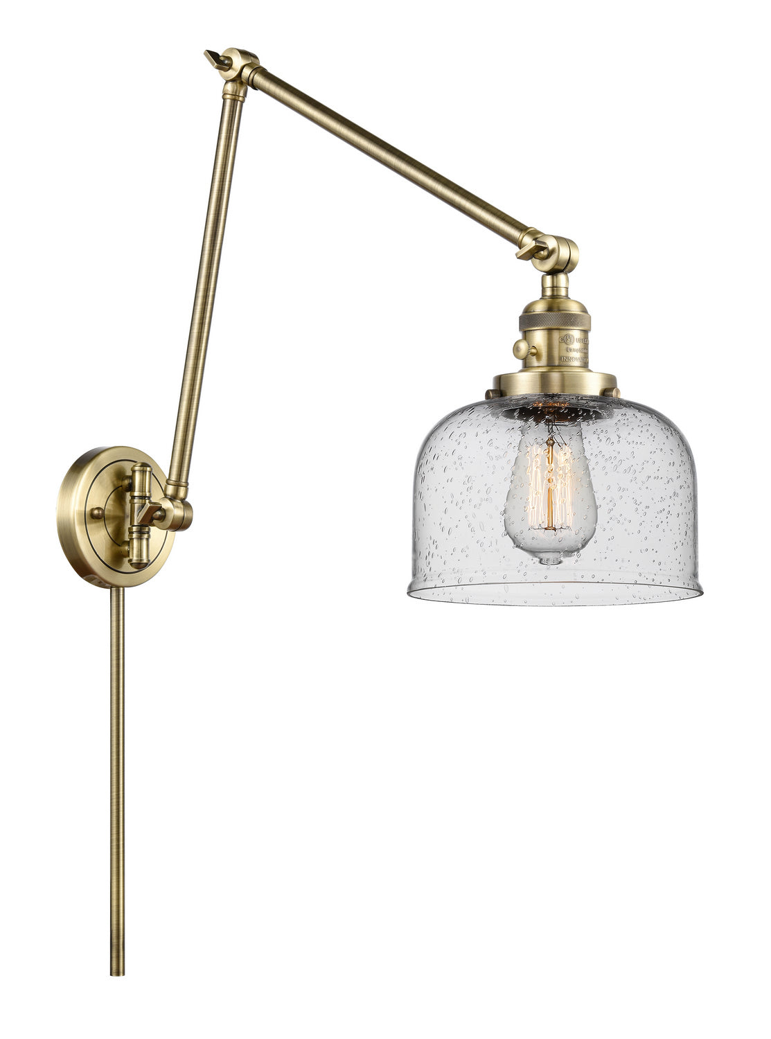 Innovations - 238-AB-G74 - One Light Swing Arm - Franklin Restoration - Antique Brass