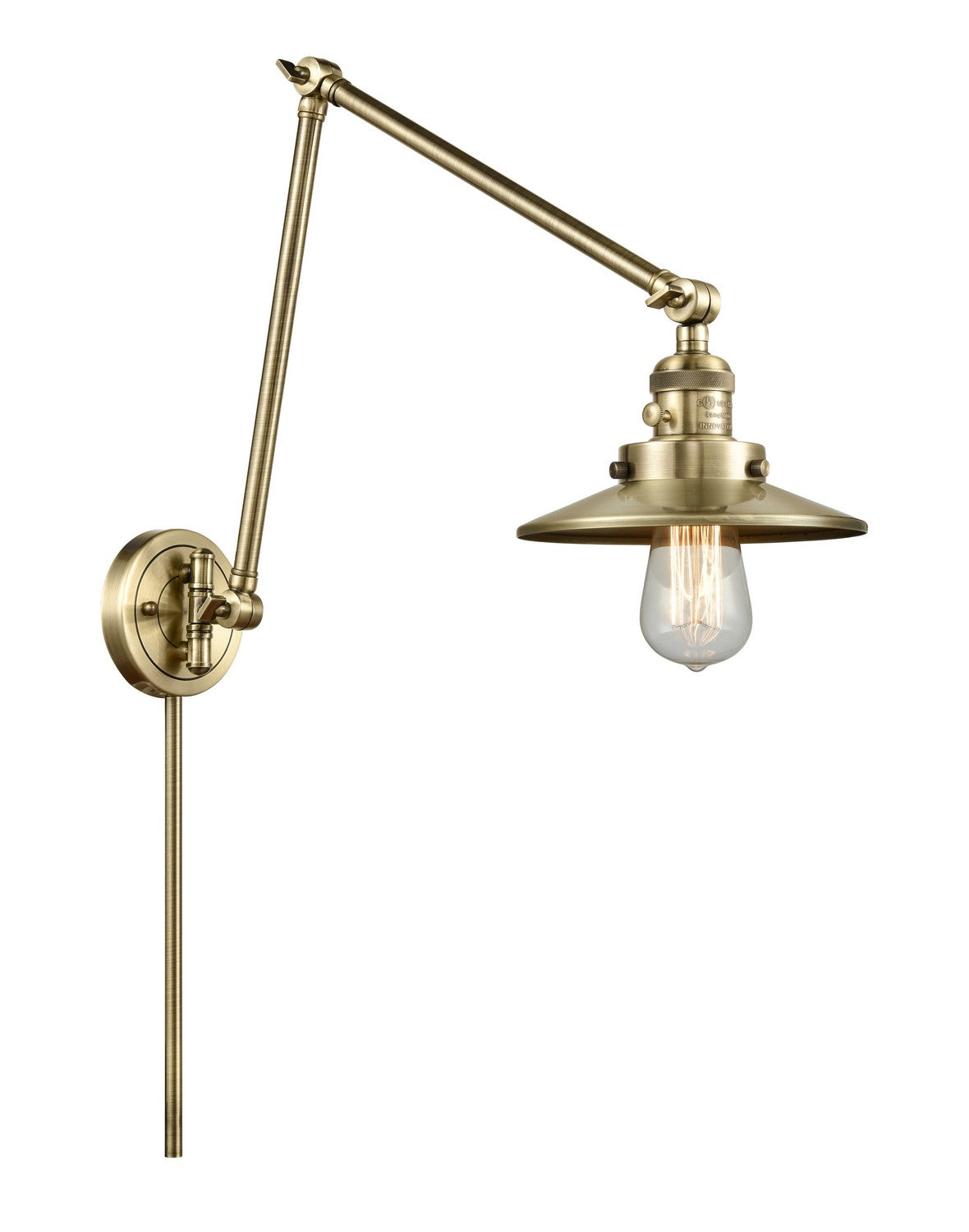 Innovations - 238-AB-M4 - One Light Swing Arm - Franklin Restoration - Antique Brass