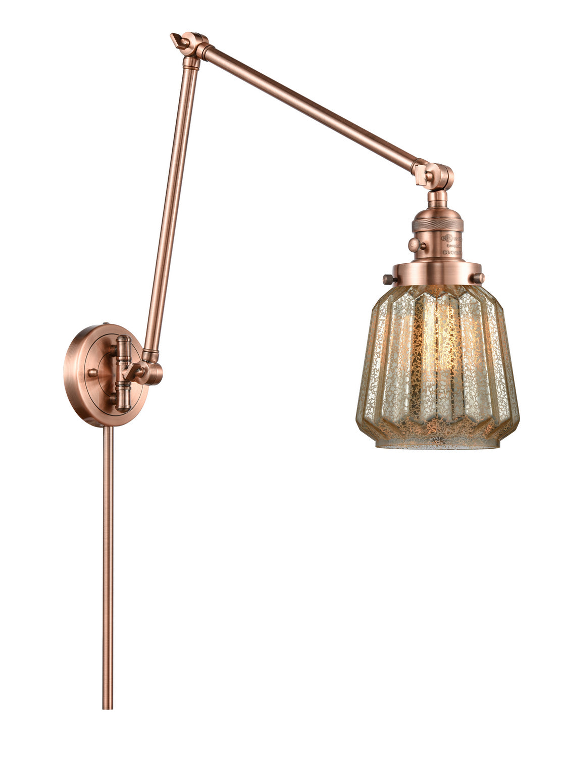 Innovations - 238-AC-G146 - One Light Swing Arm - Franklin Restoration - Antique Copper