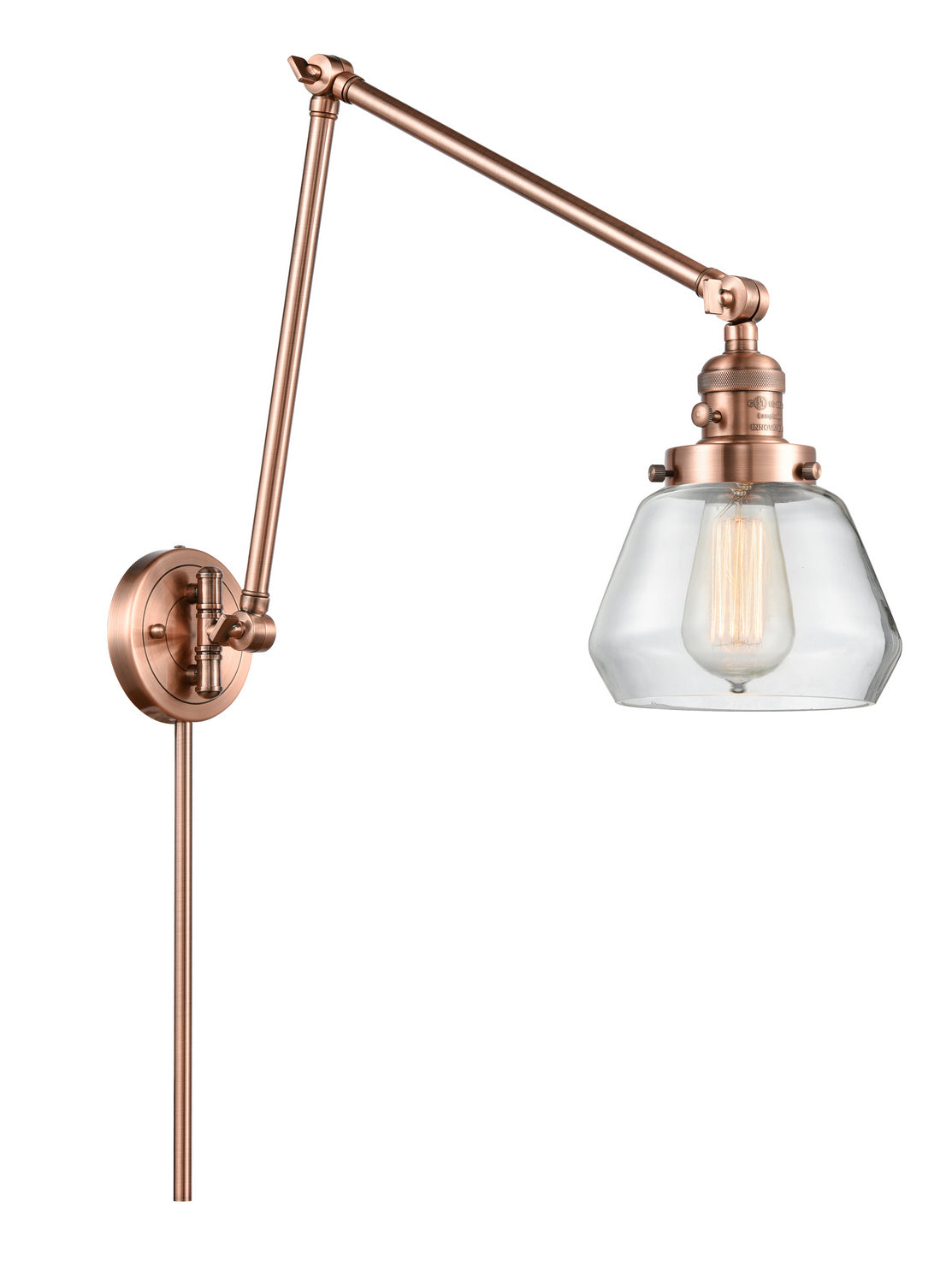 Innovations - 238-AC-G172 - One Light Swing Arm - Franklin Restoration - Antique Copper