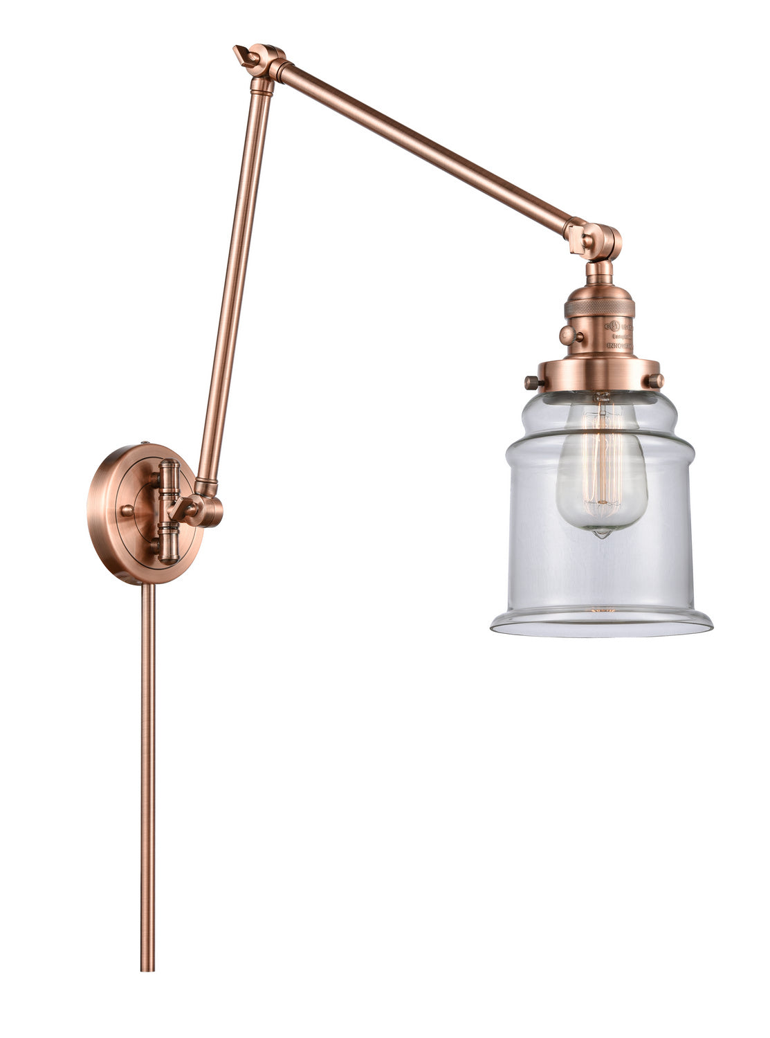 Innovations - 238-AC-G182 - One Light Swing Arm - Franklin Restoration - Antique Copper