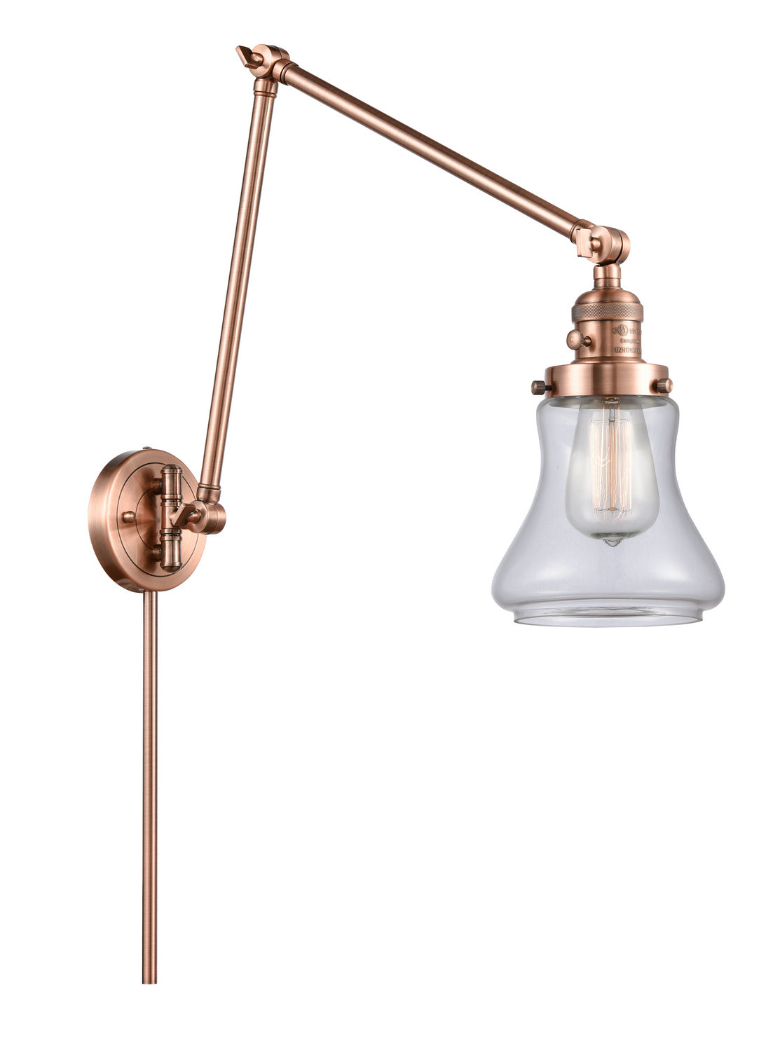 Innovations - 238-AC-G192 - One Light Swing Arm - Franklin Restoration - Antique Copper