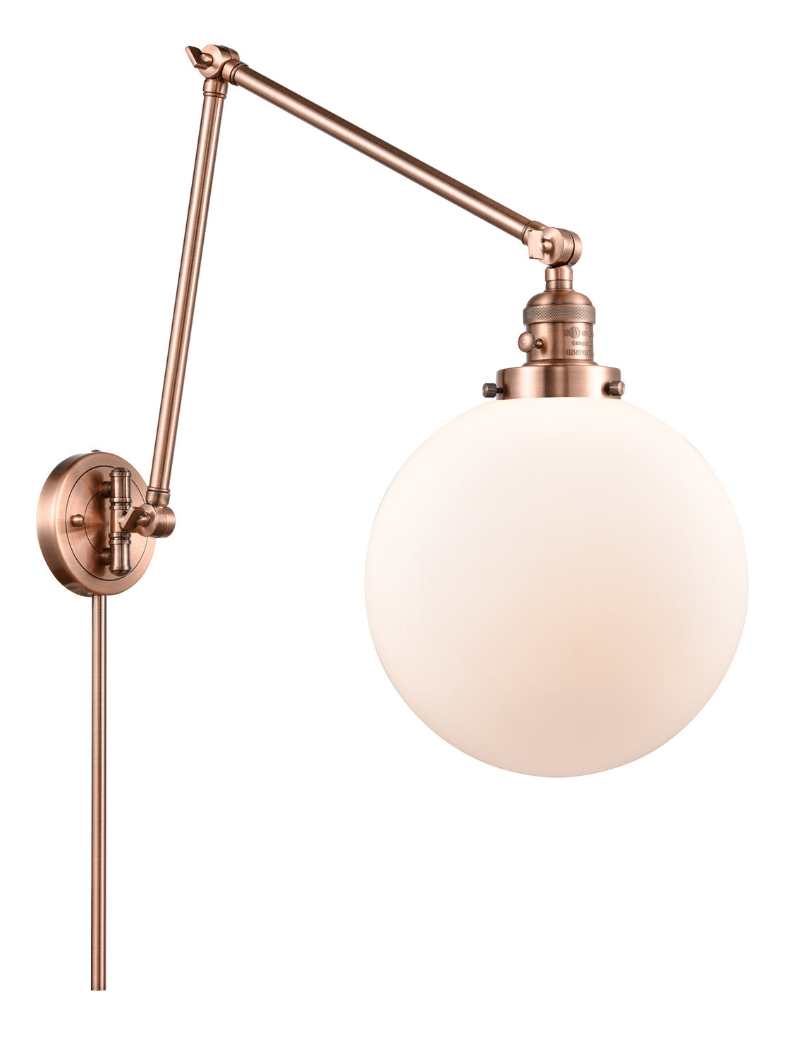 Innovations - 238-AC-G201-10 - One Light Swing Arm - Franklin Restoration - Antique Copper