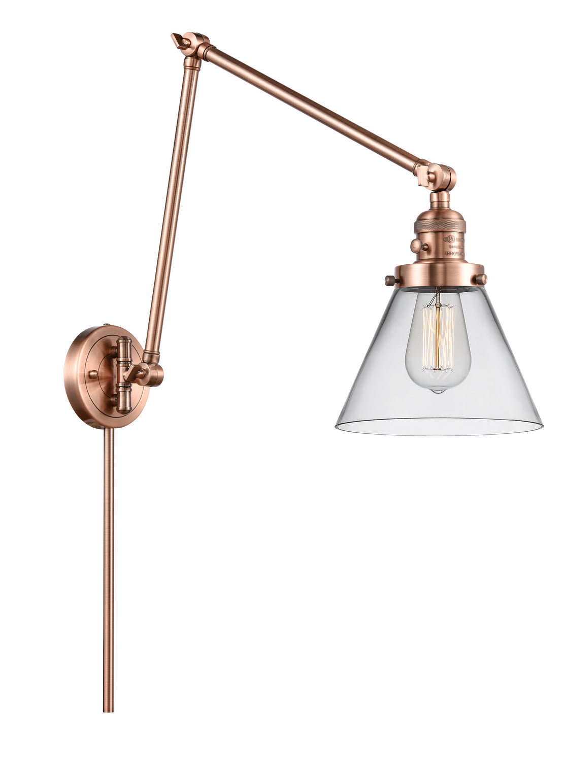 Innovations - 238-AC-G42 - One Light Swing Arm - Franklin Restoration - Antique Copper