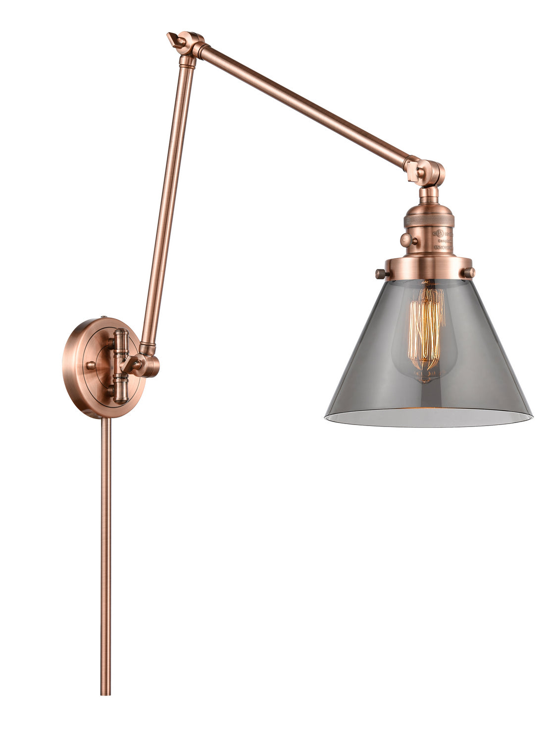 Innovations - 238-AC-G43 - One Light Swing Arm - Franklin Restoration - Antique Copper