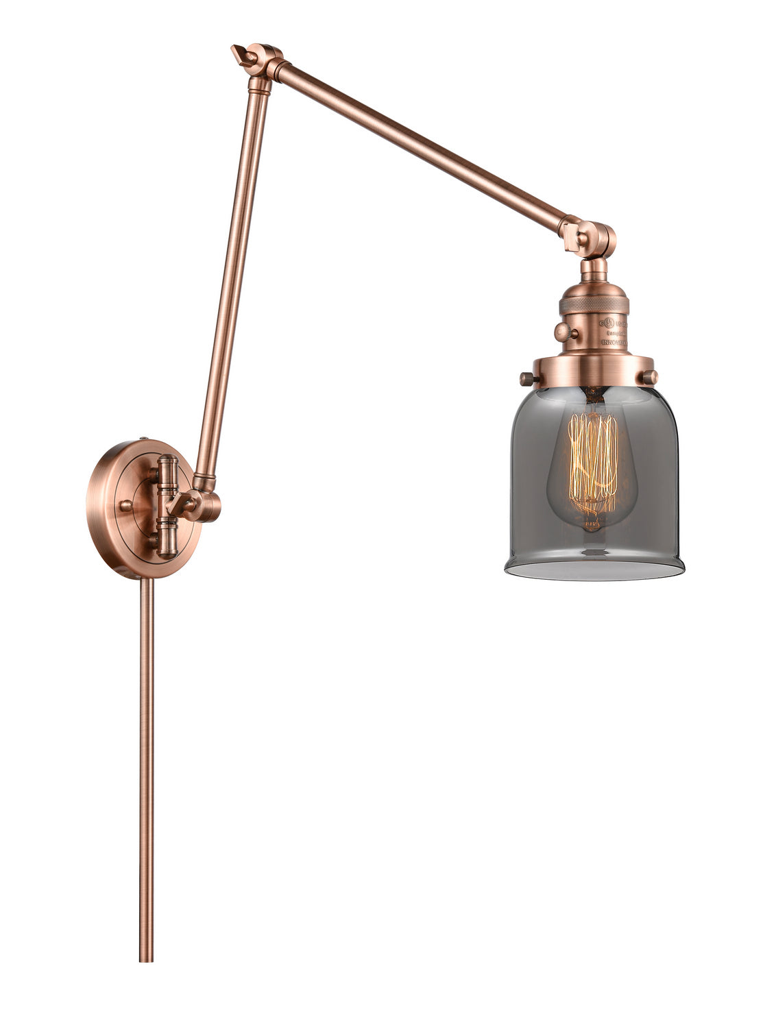 Innovations - 238-AC-G53 - One Light Swing Arm - Franklin Restoration - Antique Copper