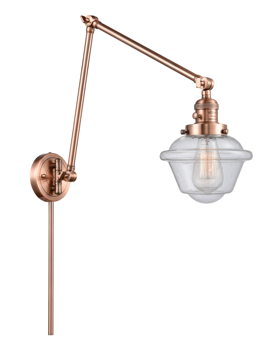 Innovations - 238-AC-G534 - One Light Swing Arm - Franklin Restoration - Antique Copper