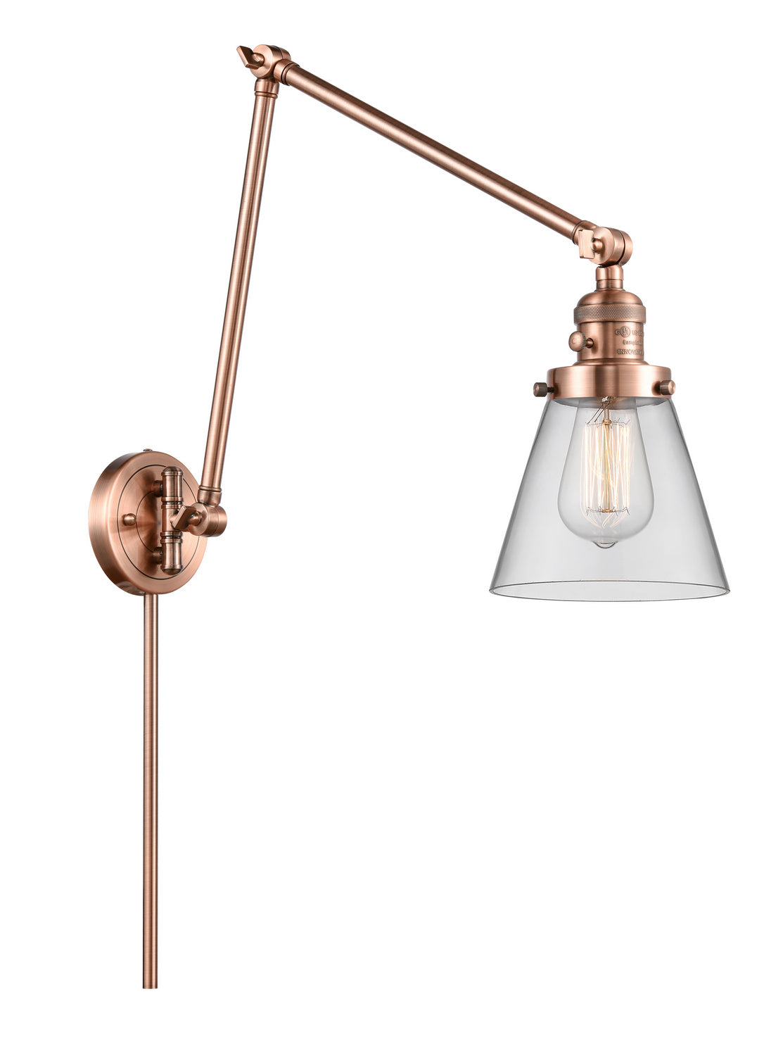 Innovations - 238-AC-G62 - One Light Swing Arm - Franklin Restoration - Antique Copper