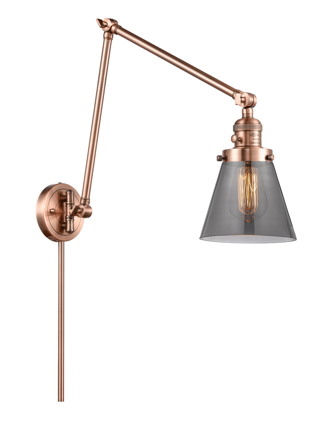 Innovations - 238-AC-G63 - One Light Swing Arm - Franklin Restoration - Antique Copper