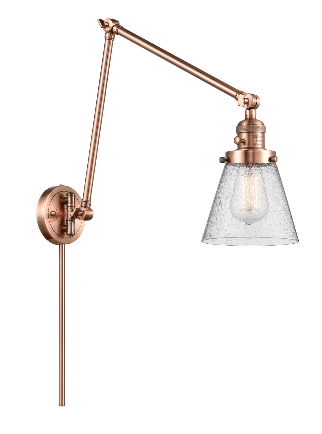 Innovations - 238-AC-G64 - One Light Swing Arm - Franklin Restoration - Antique Copper