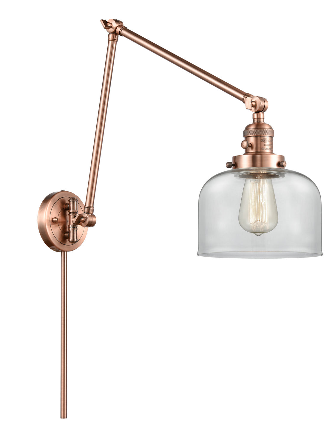 Innovations - 238-AC-G72 - One Light Swing Arm - Franklin Restoration - Antique Copper