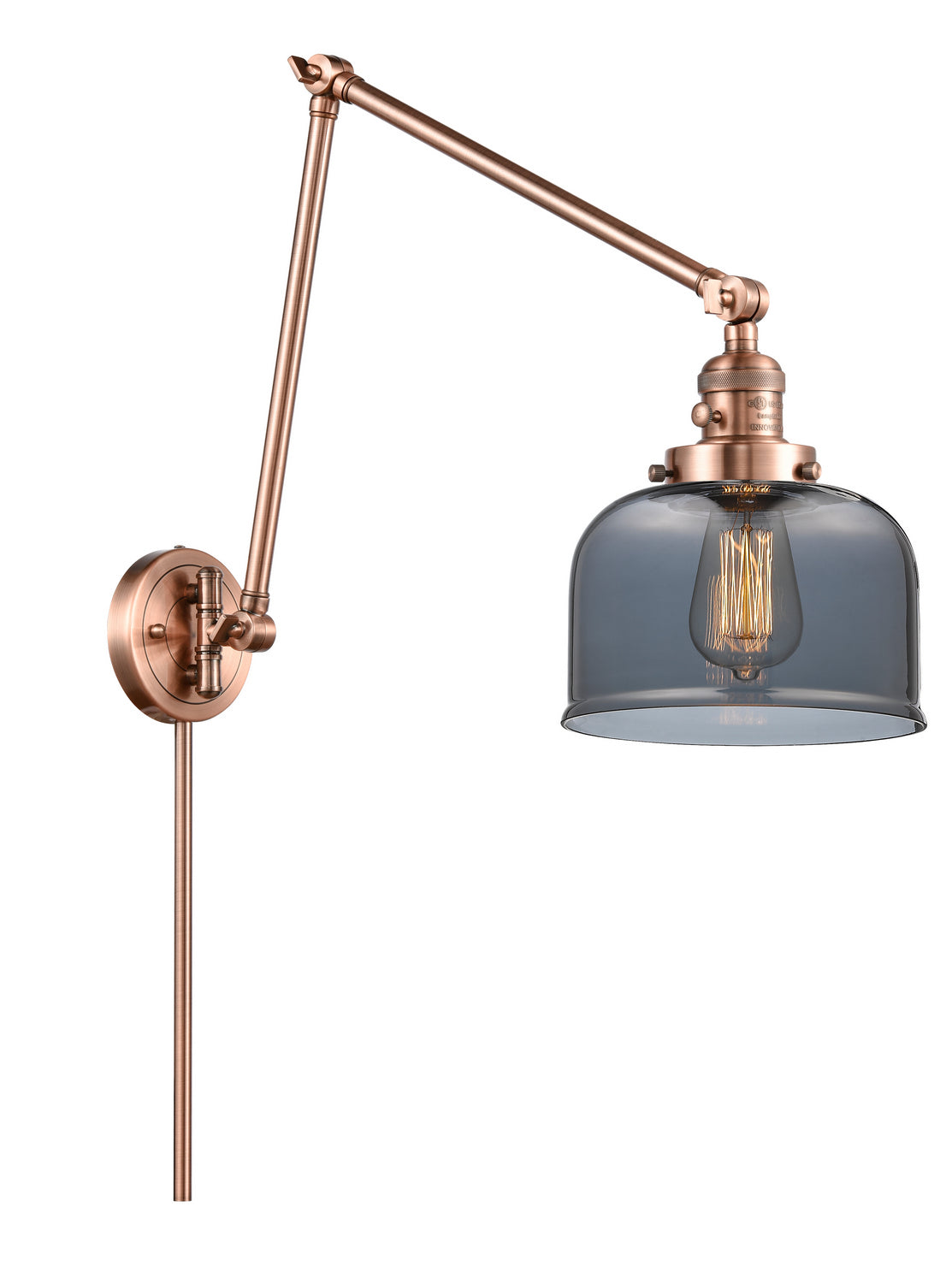 Innovations - 238-AC-G73 - One Light Swing Arm - Franklin Restoration - Antique Copper