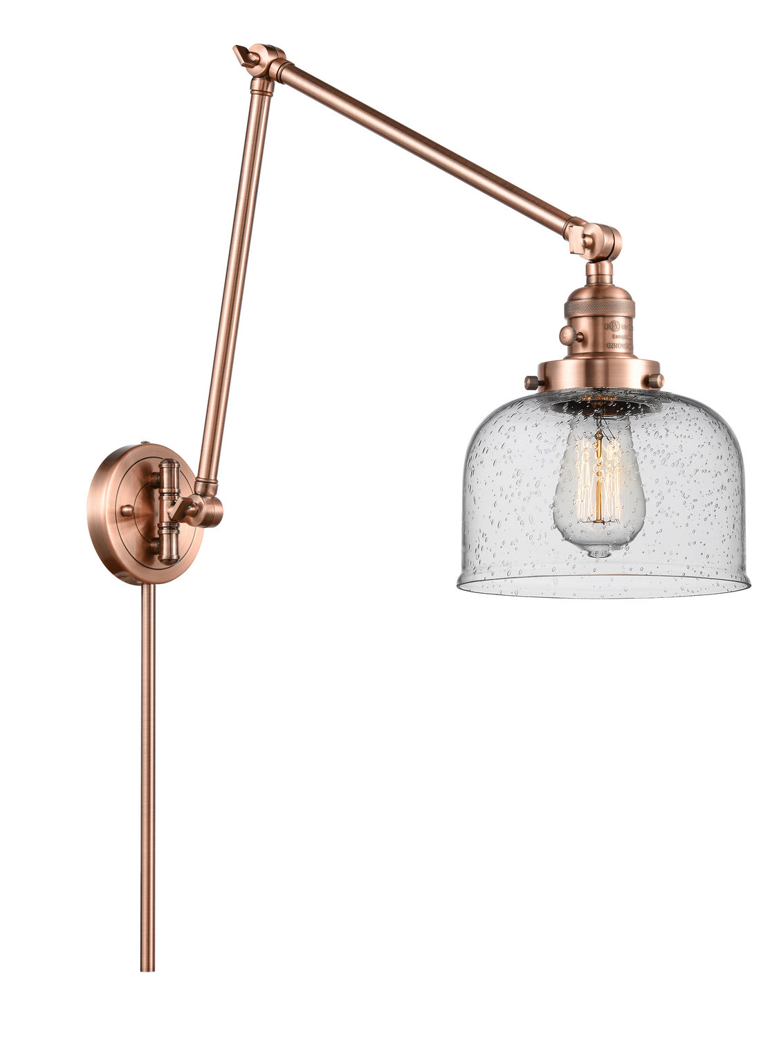 Innovations - 238-AC-G74 - One Light Swing Arm - Franklin Restoration - Antique Copper