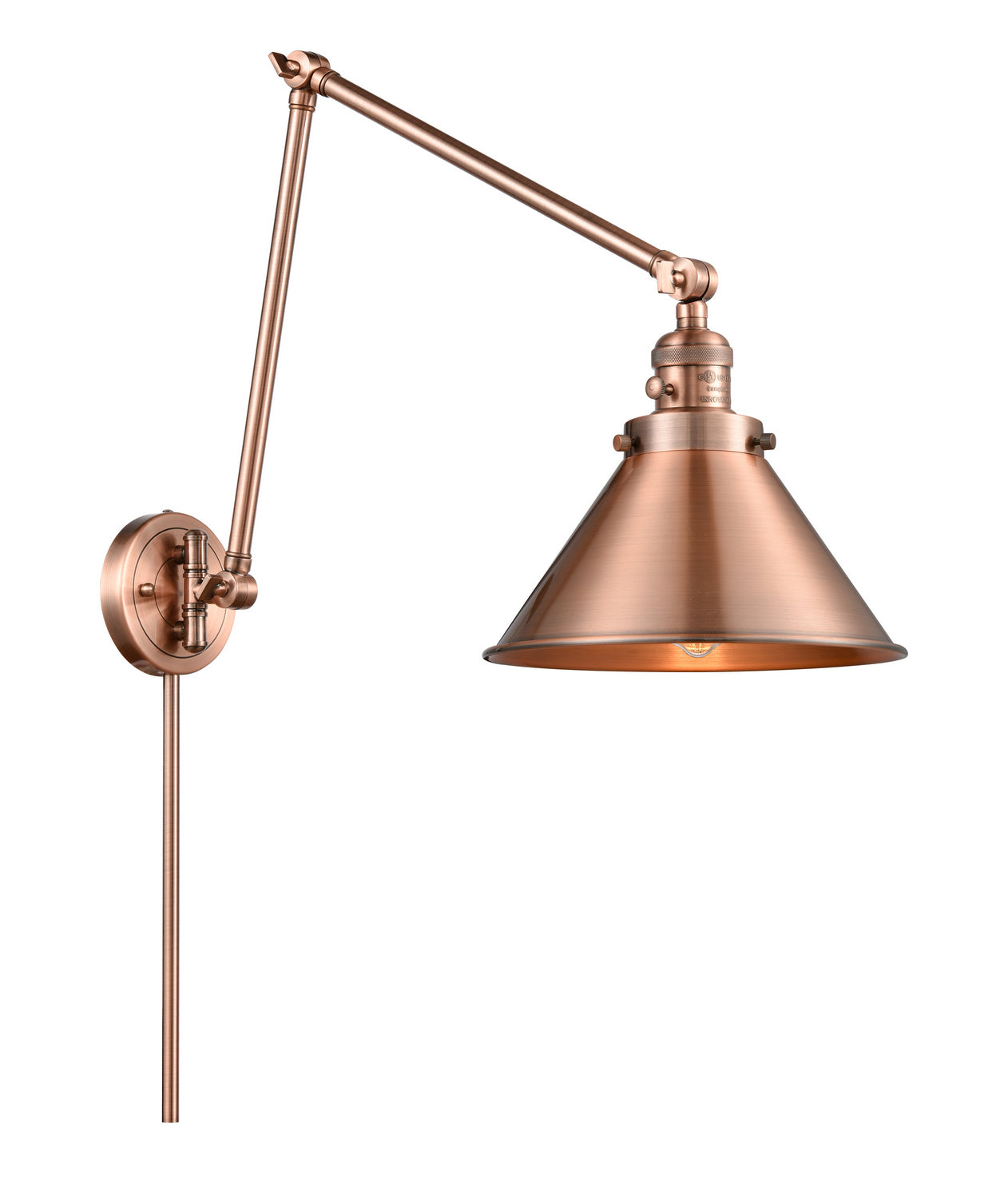 Innovations - 238-AC-M10-AC - One Light Swing Arm - Franklin Restoration - Antique Copper