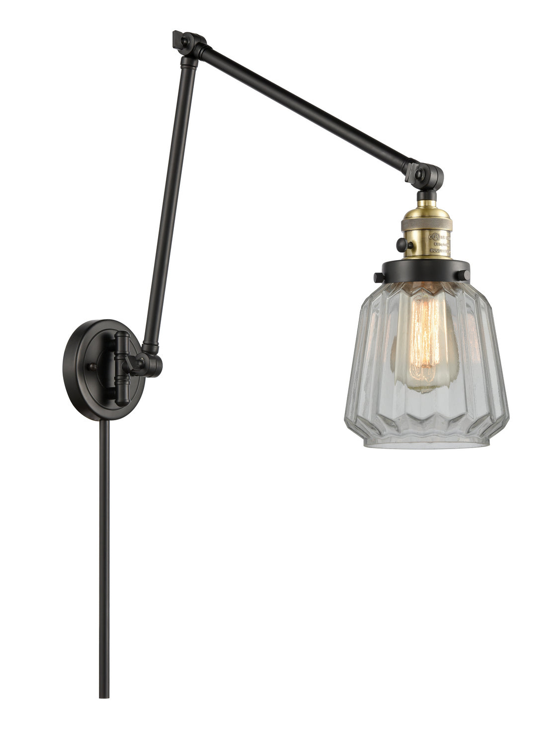 Innovations - 238-BAB-G142 - One Light Swing Arm - Franklin Restoration - Black Antique Brass