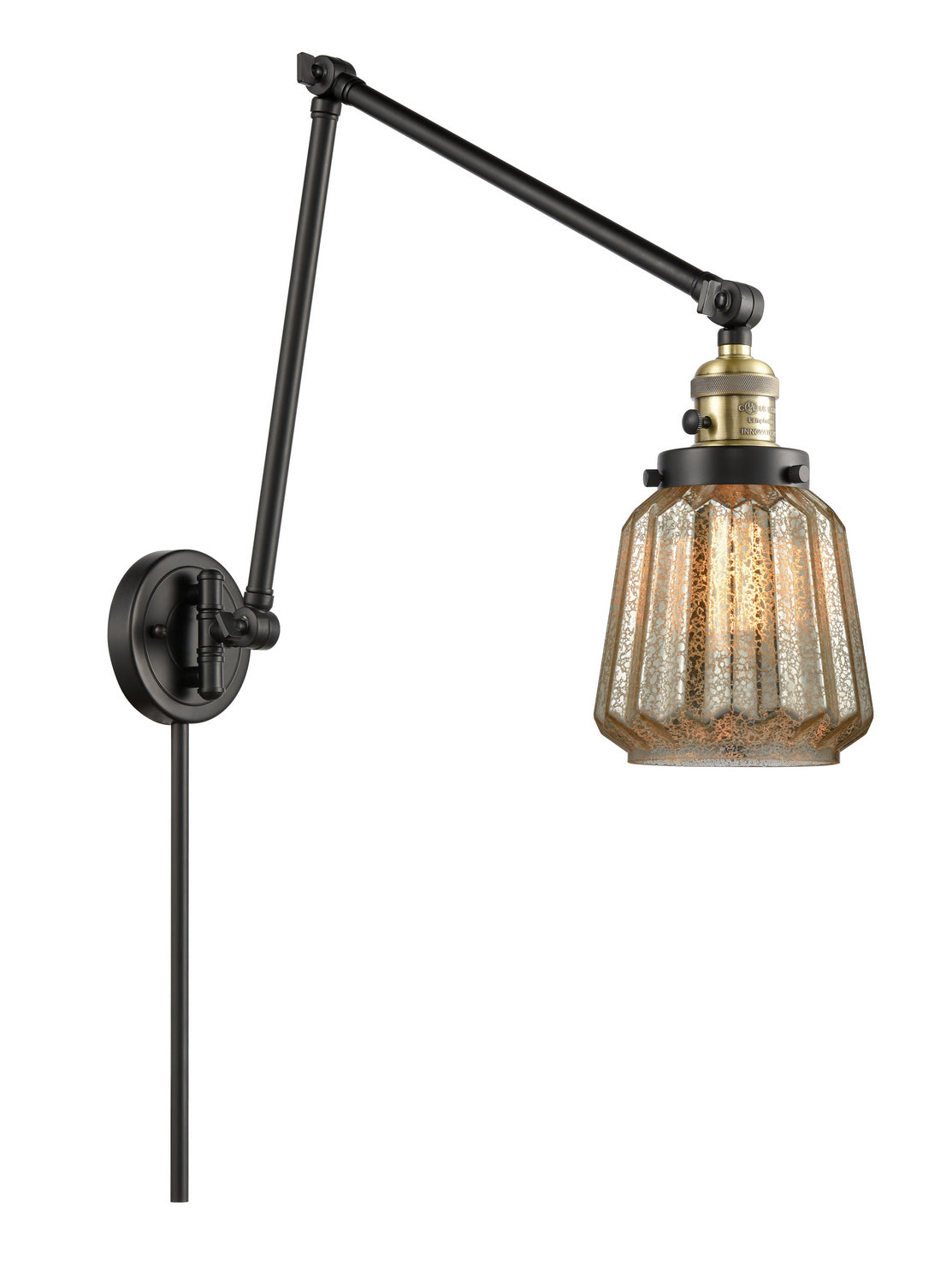 Innovations - 238-BAB-G146 - One Light Swing Arm - Franklin Restoration - Black Antique Brass