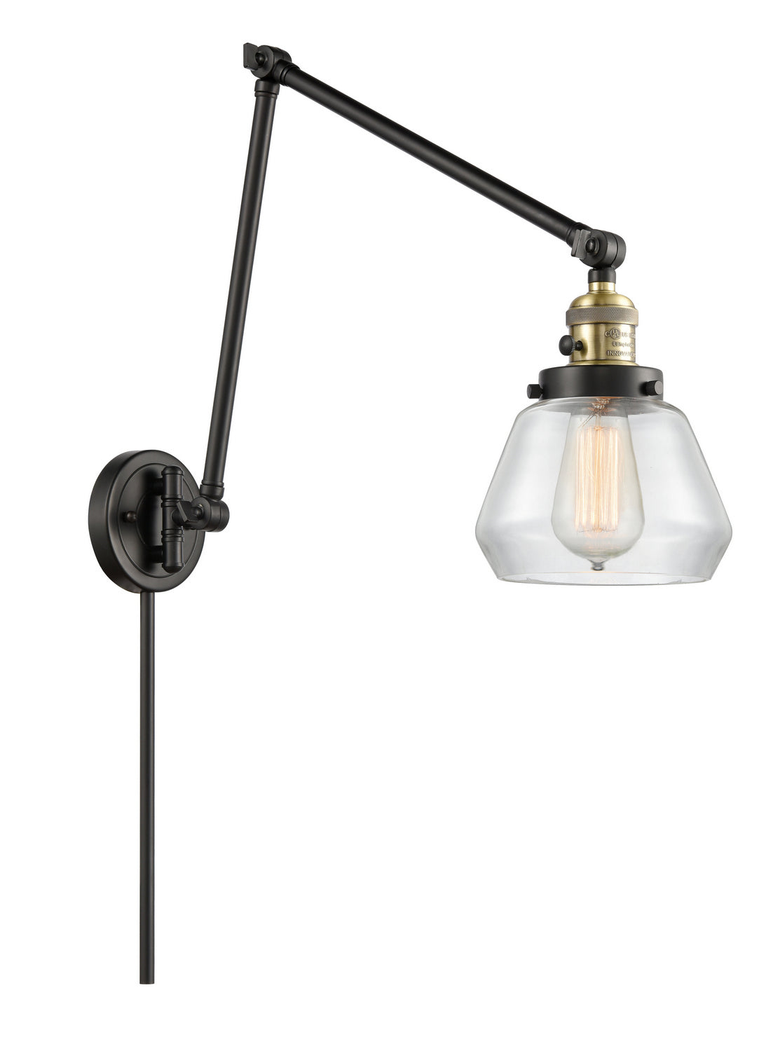 Innovations - 238-BAB-G172 - One Light Swing Arm - Franklin Restoration - Black Antique Brass