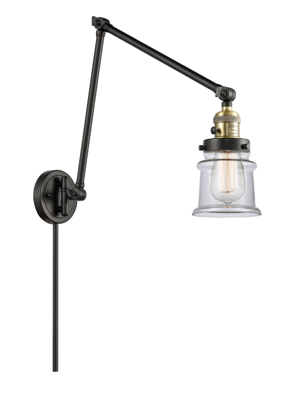 Innovations - 238-BAB-G182S - One Light Swing Arm - Franklin Restoration - Black Antique Brass