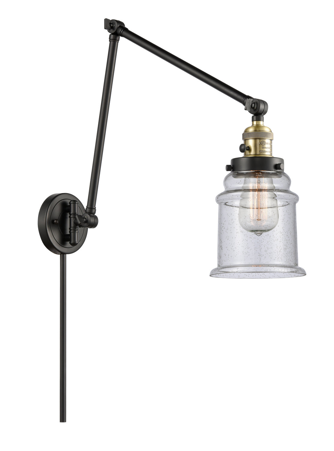 Innovations - 238-BAB-G184 - One Light Swing Arm - Franklin Restoration - Black Antique Brass